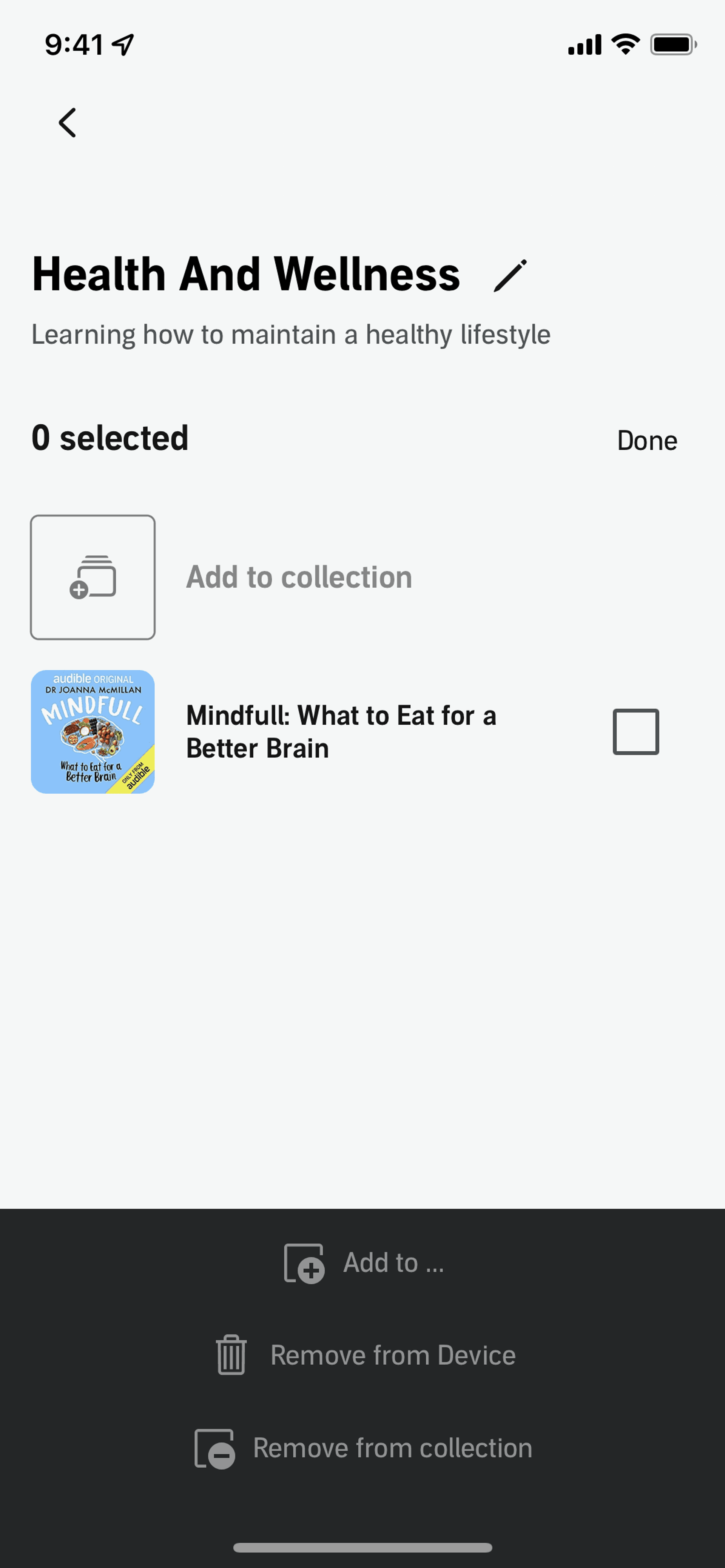 Audible iOS Entertainment interface screenshot 21