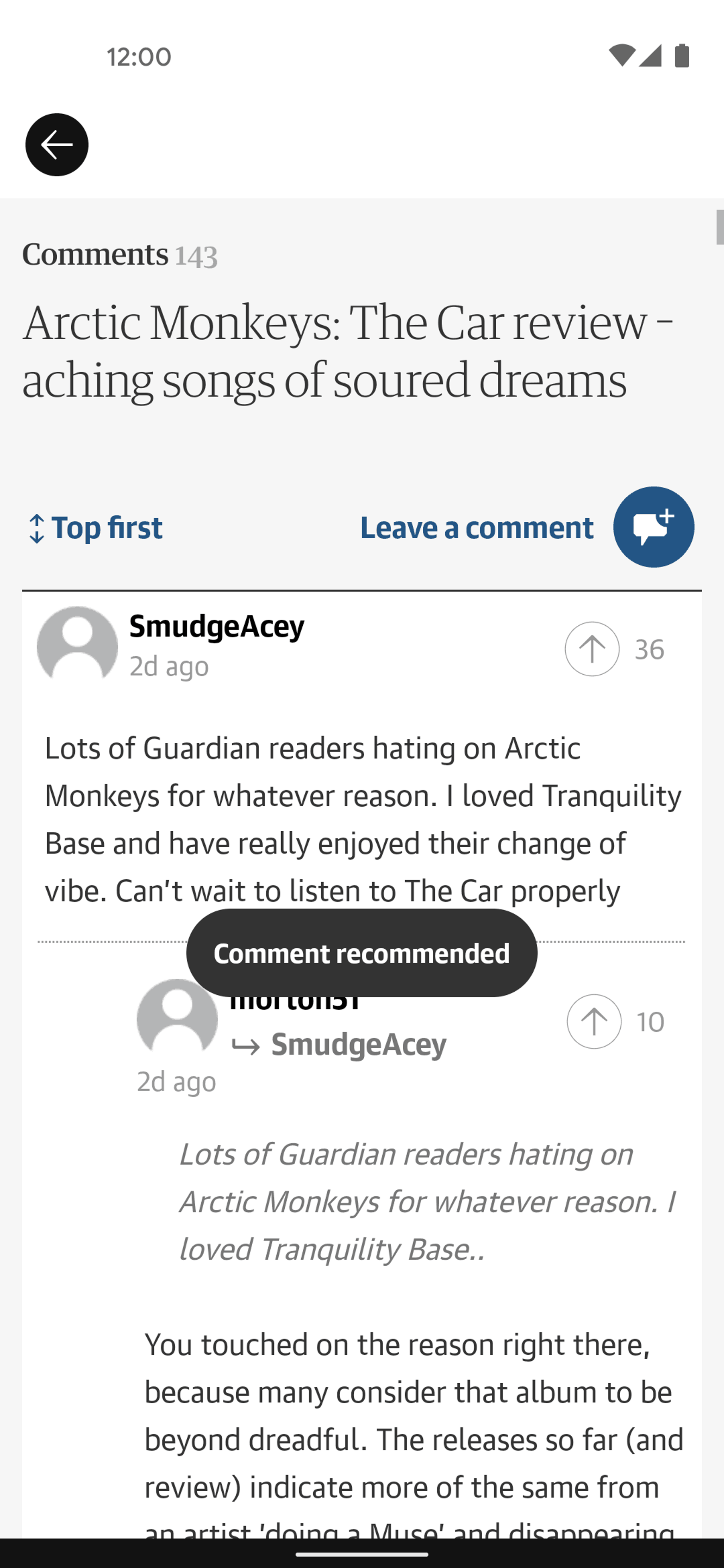 The Guardian Android News interface screenshot 15