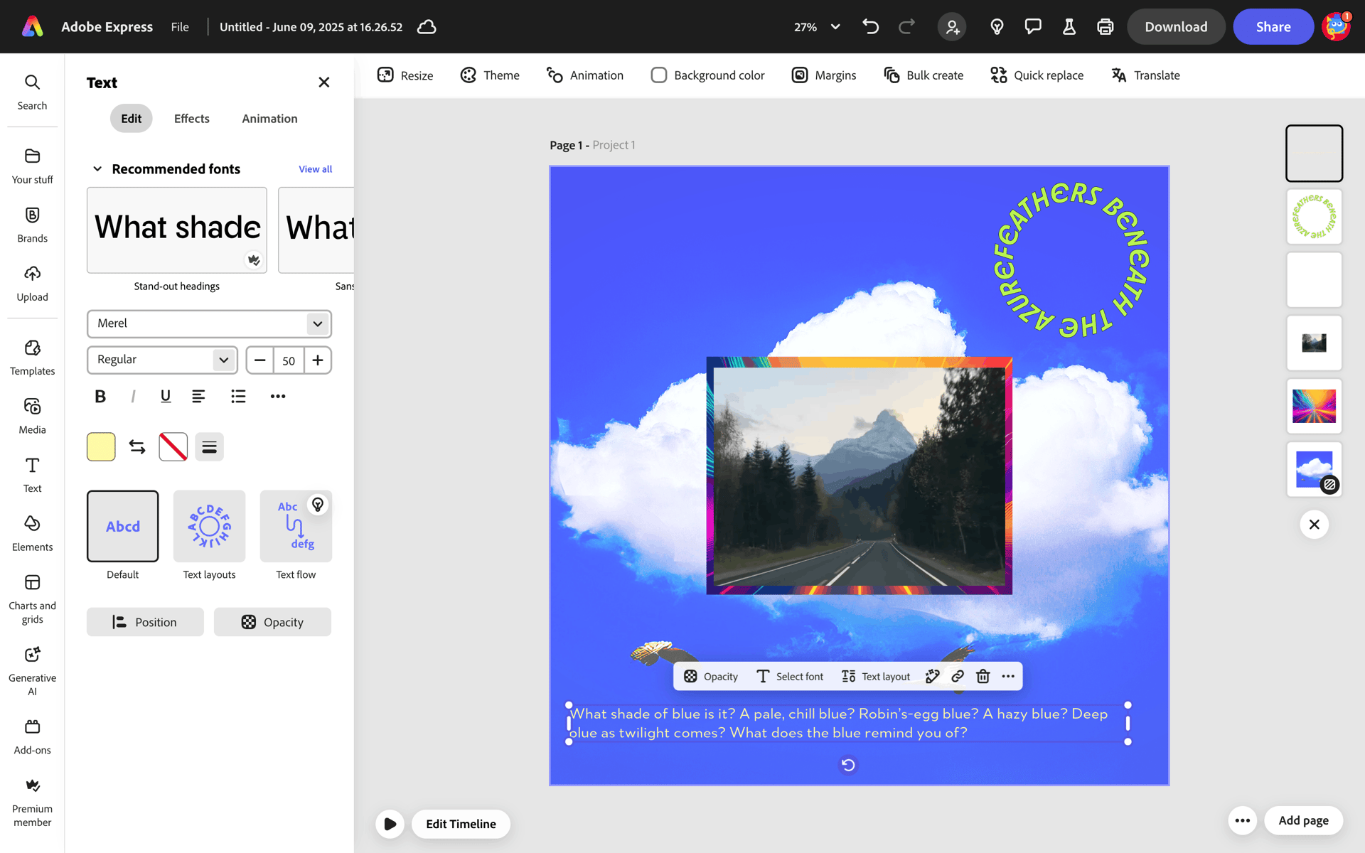 Adobe Express Web AI interface screenshot 17