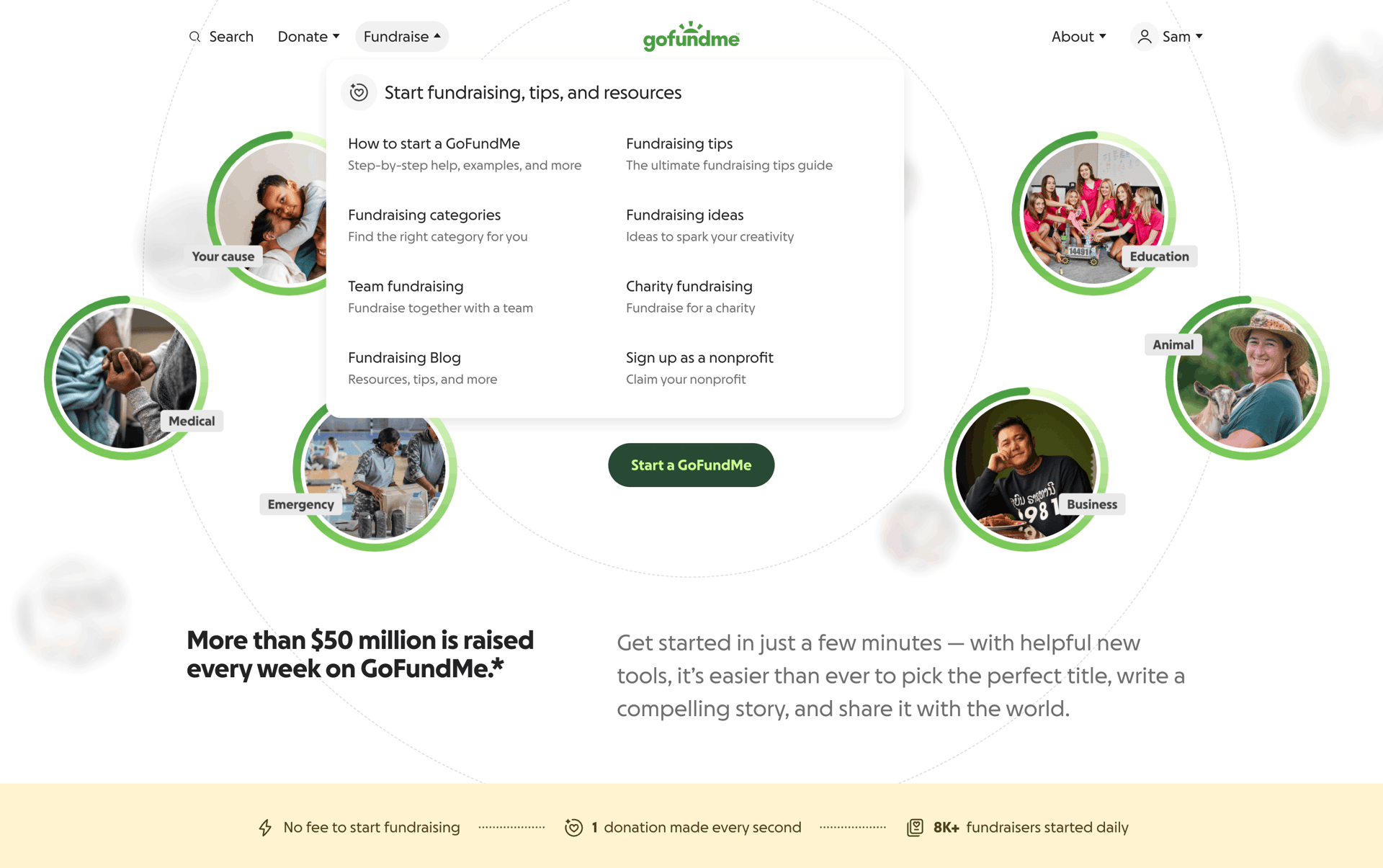 GoFundMe Web Finance interface screenshot 12