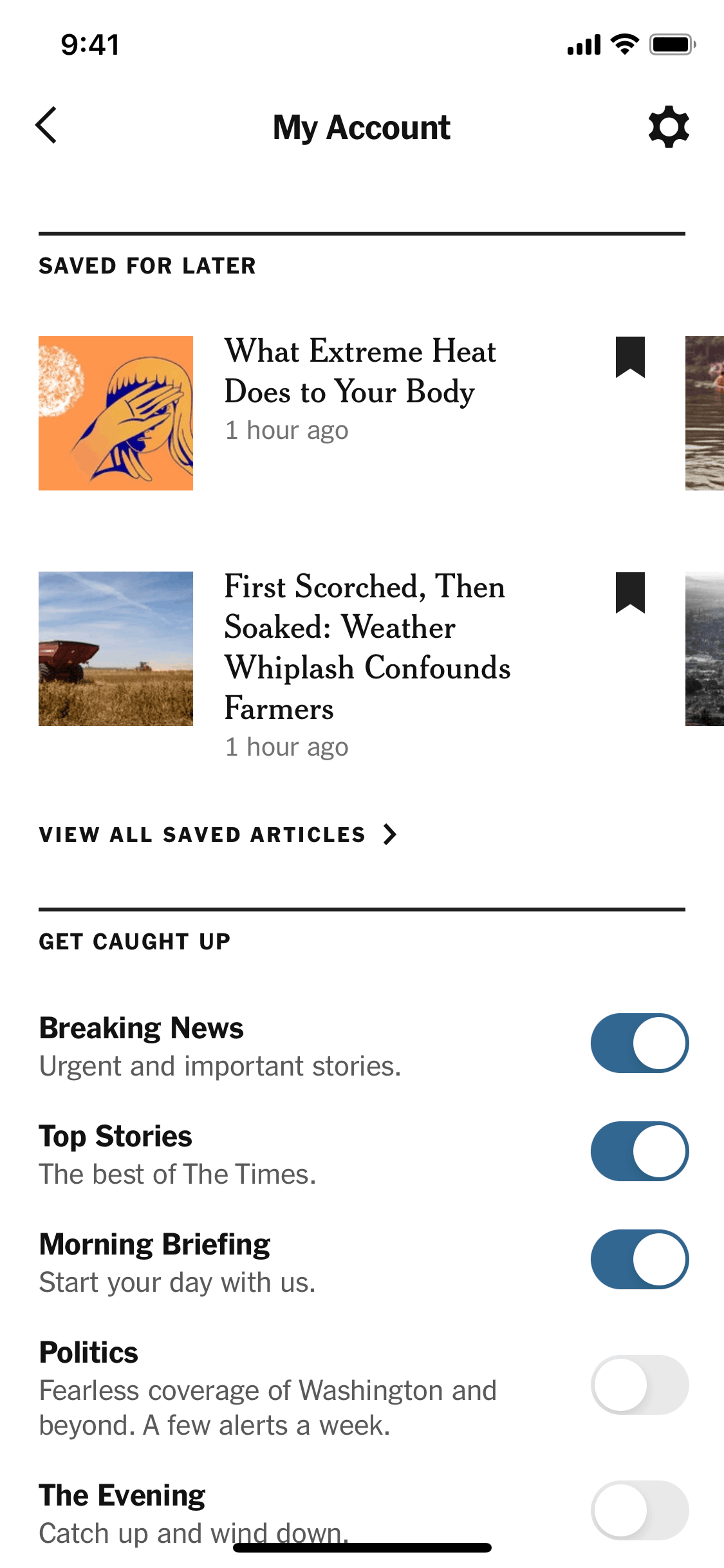 The New York Times iOS News interface screenshot 7