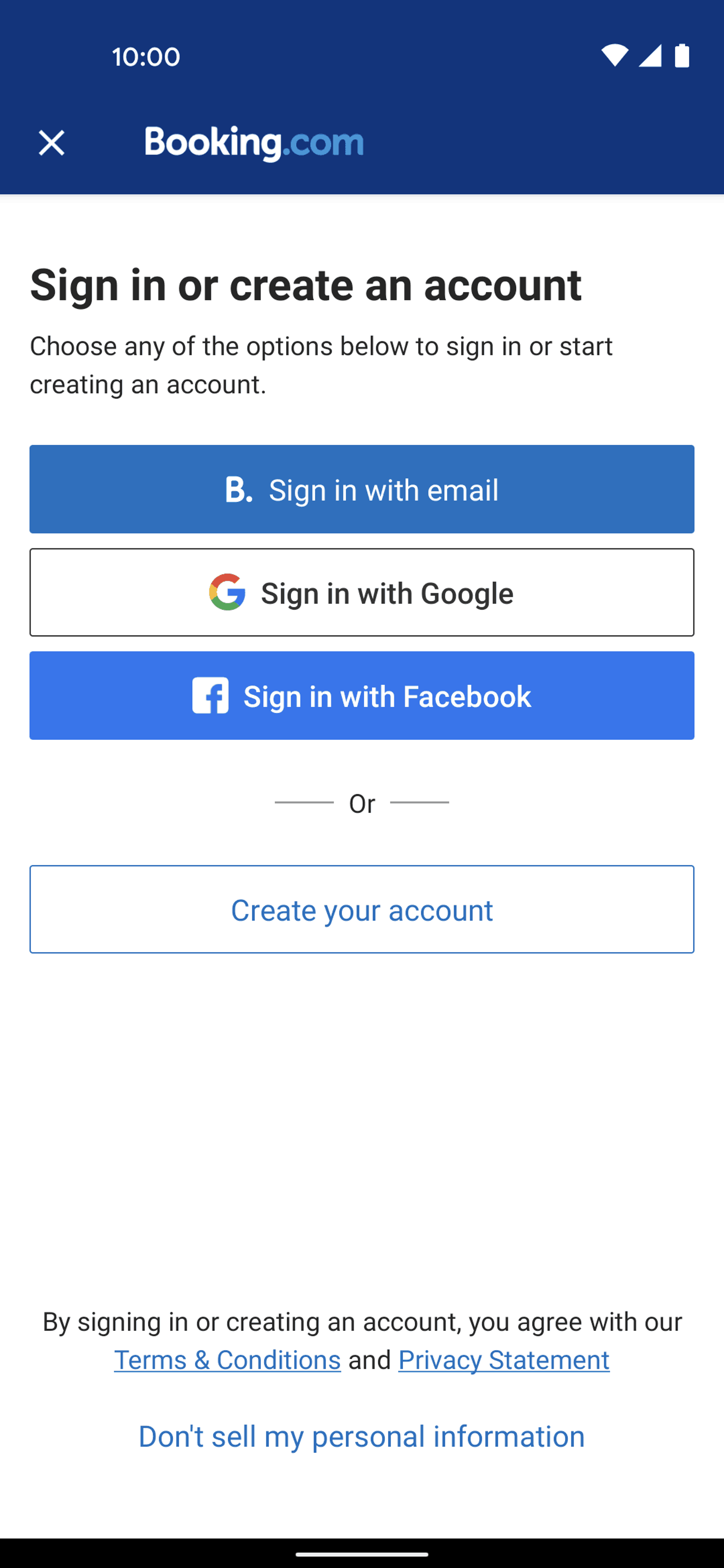 Booking.com Android Travel & Transportation interface screenshot 3