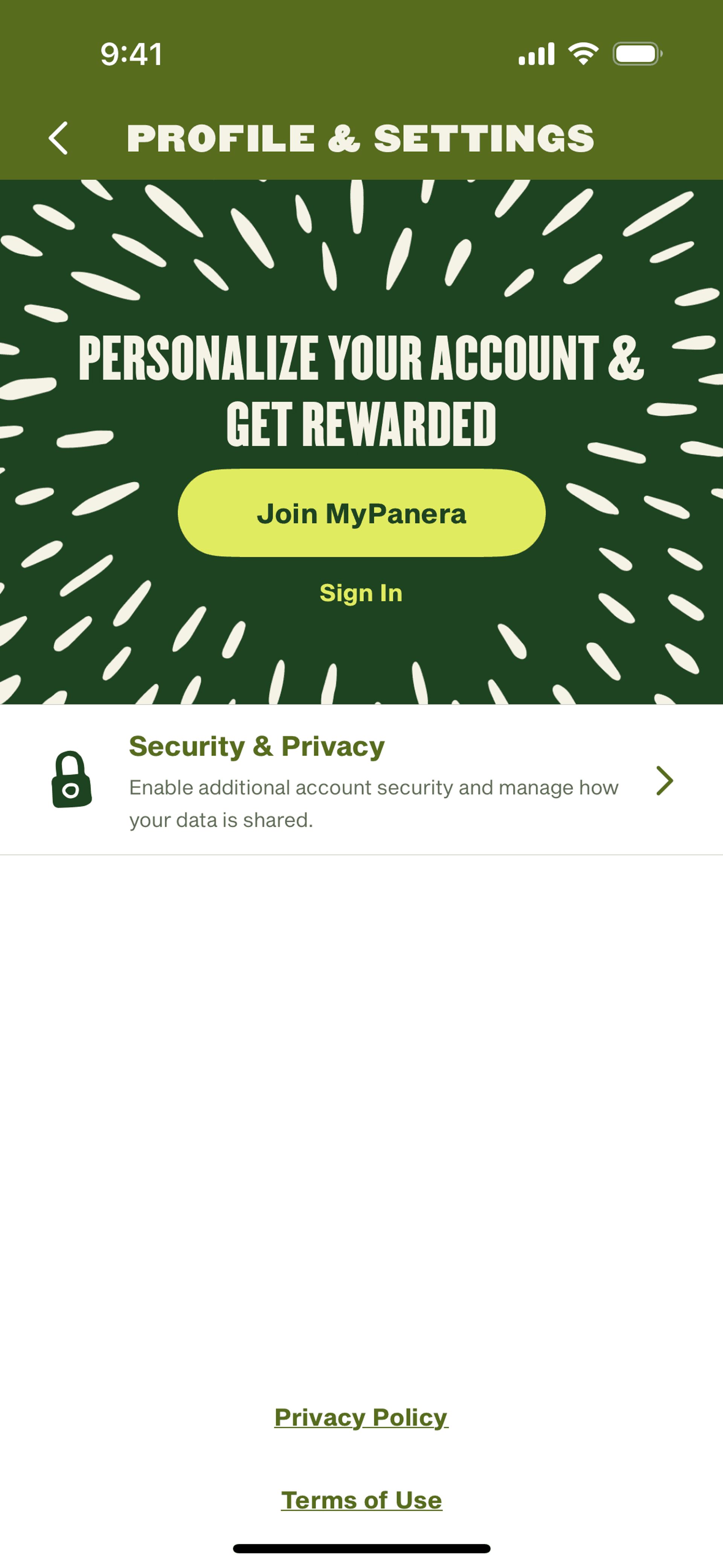 Panera Bread iOS Food & Drink interface screenshot 20