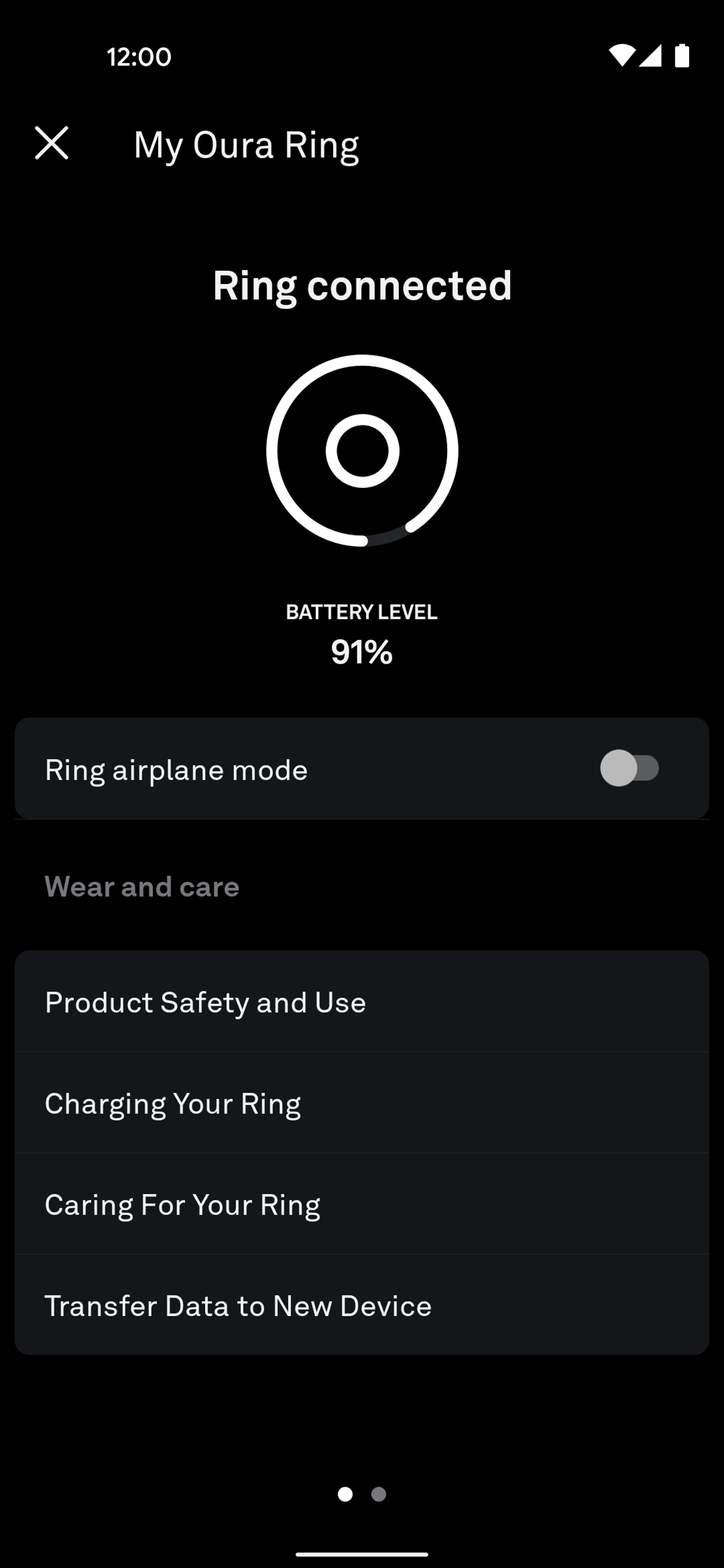Oura Android Health & Fitness interface screenshot 8