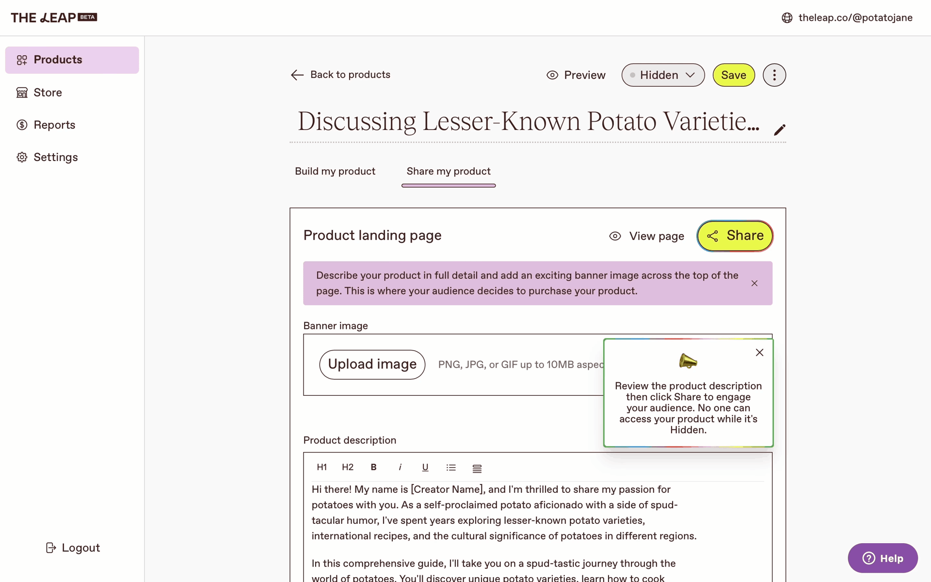 The Leap Web Business interface screenshot 13
