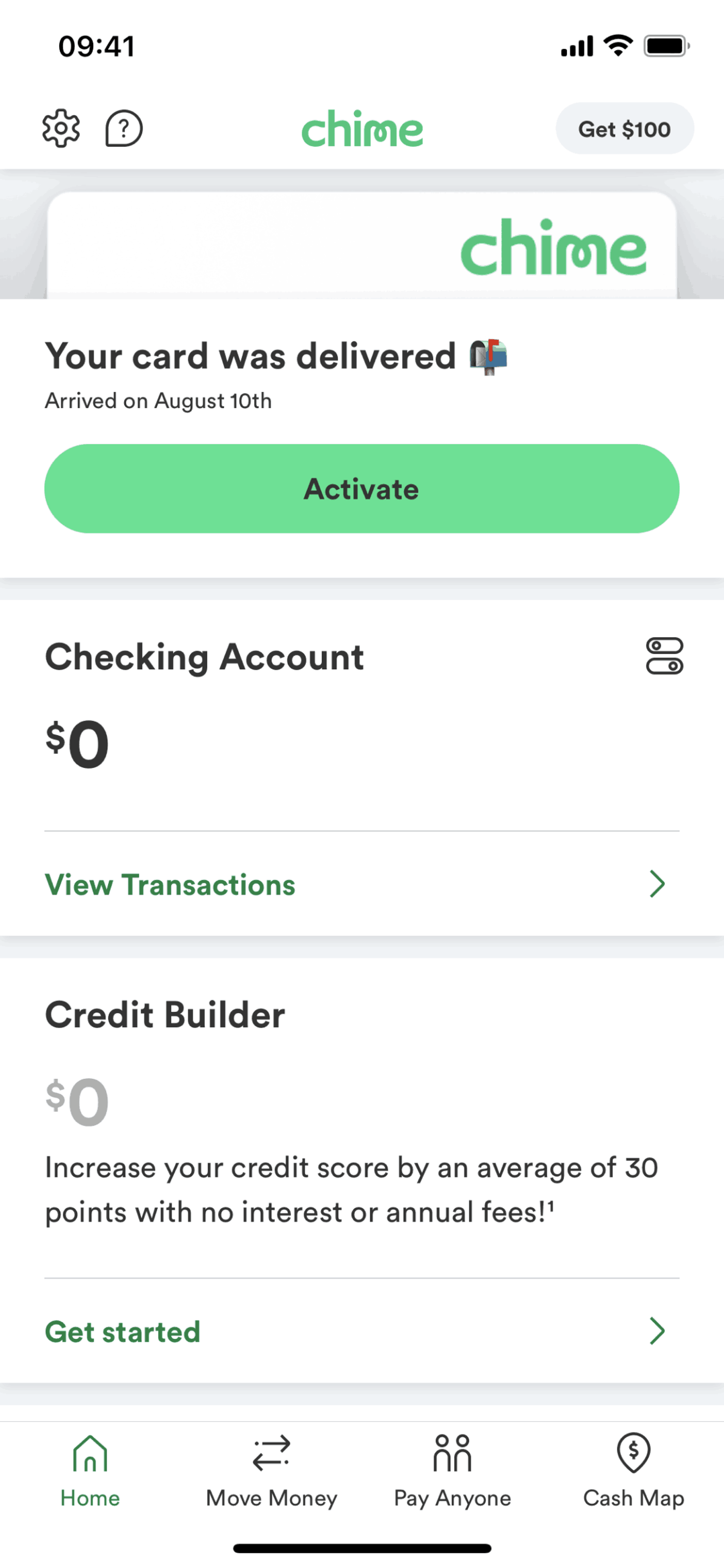 Chime iOS Finance interface screenshot 4