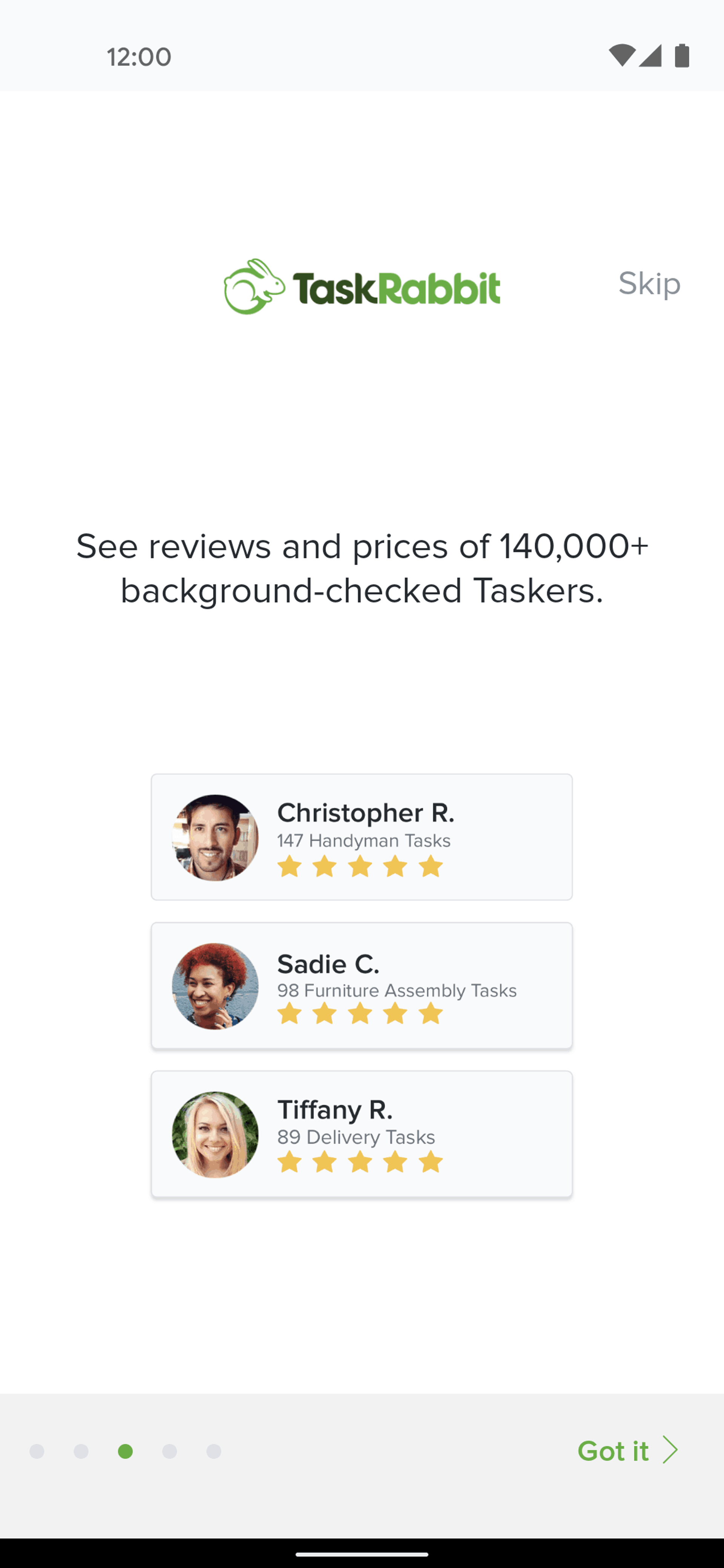 TaskRabbit Android Lifestyle interface screenshot 5