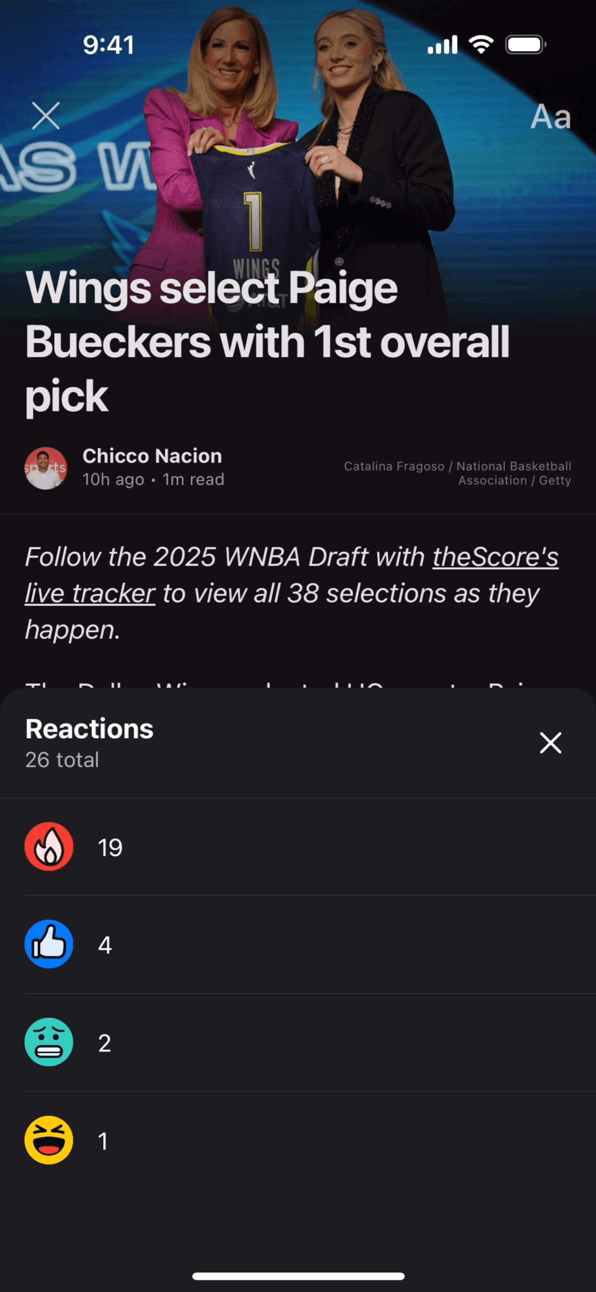 theScore iOS Sports interface screenshot 17