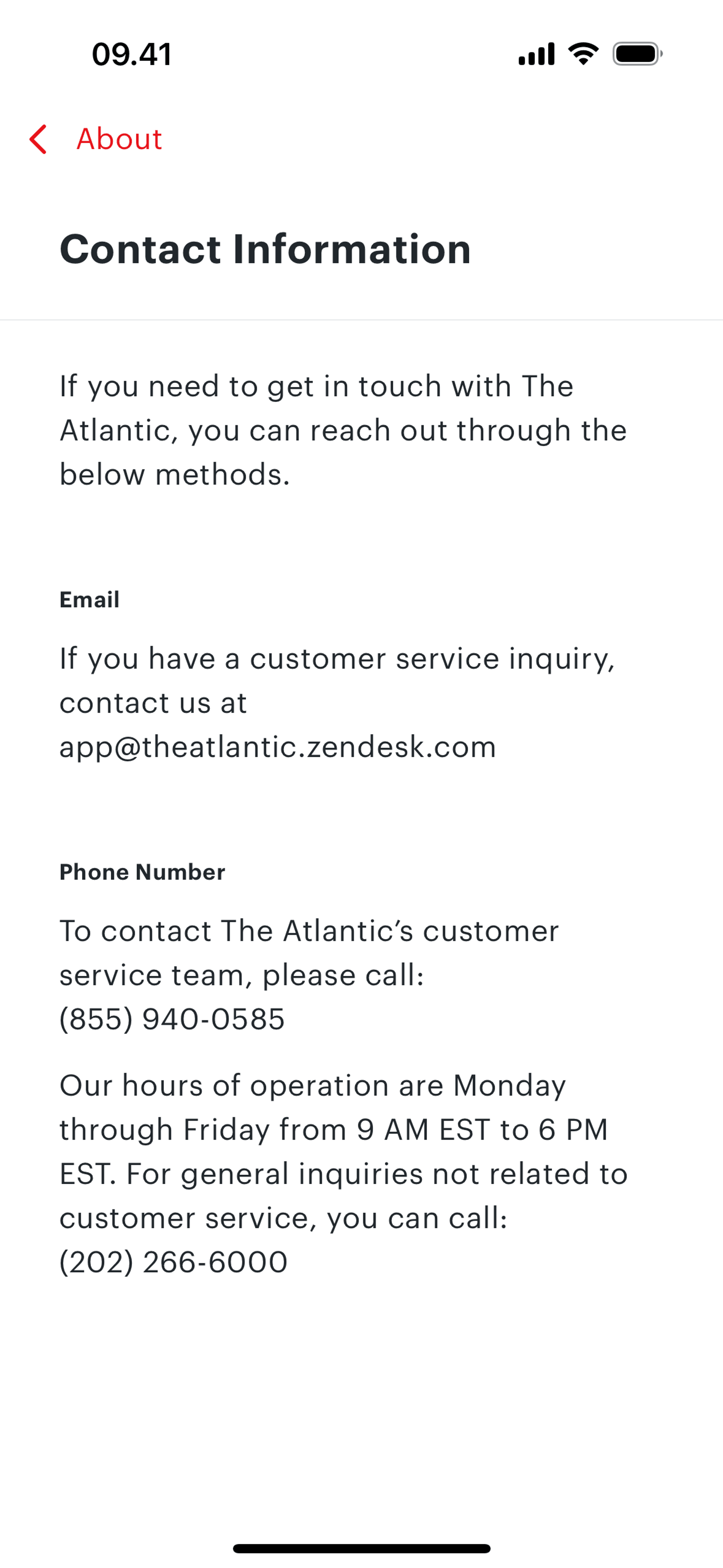 The Atlantic Magazine iOS News interface screenshot 4