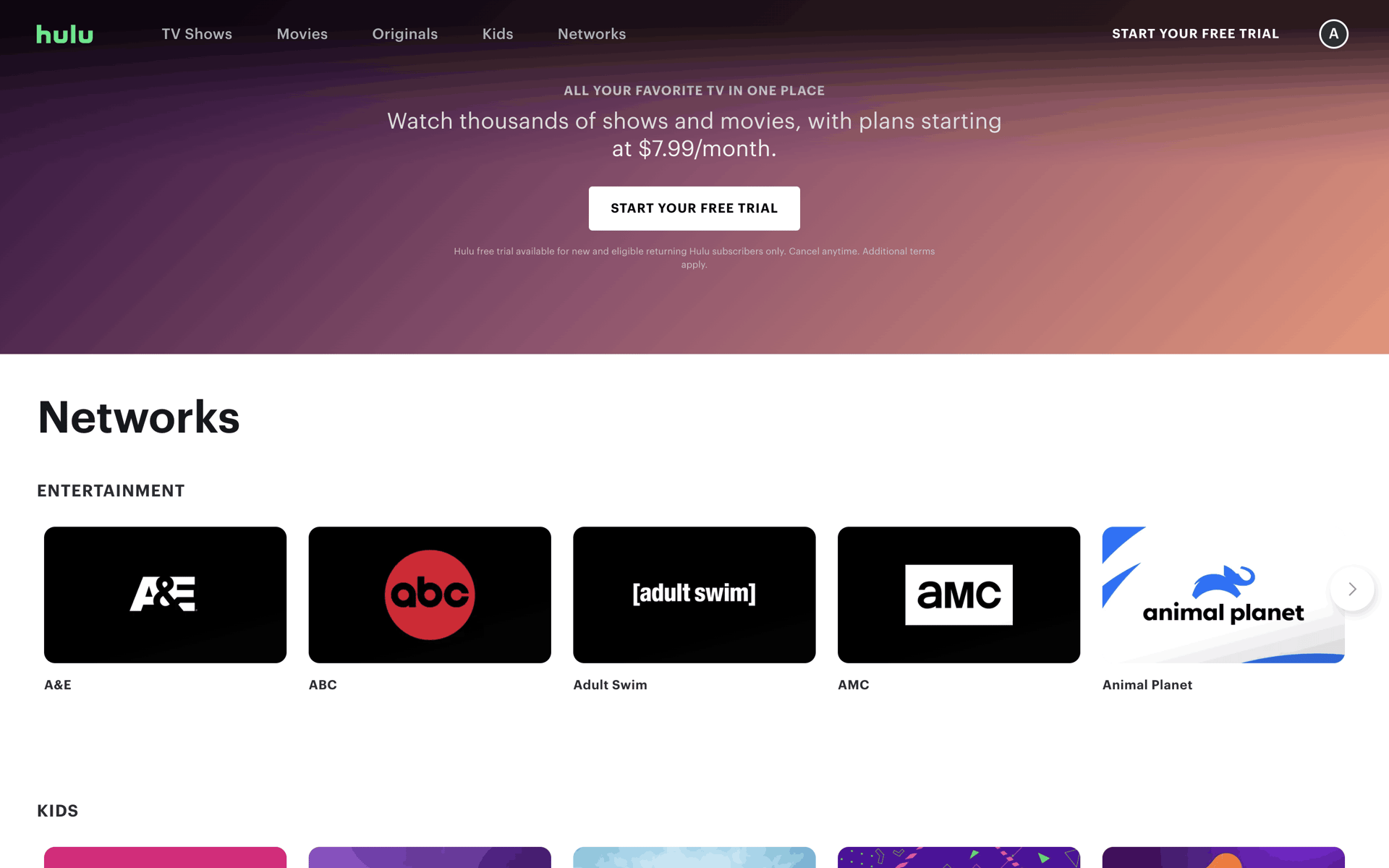 Hulu Web Entertainment interface screenshot 24