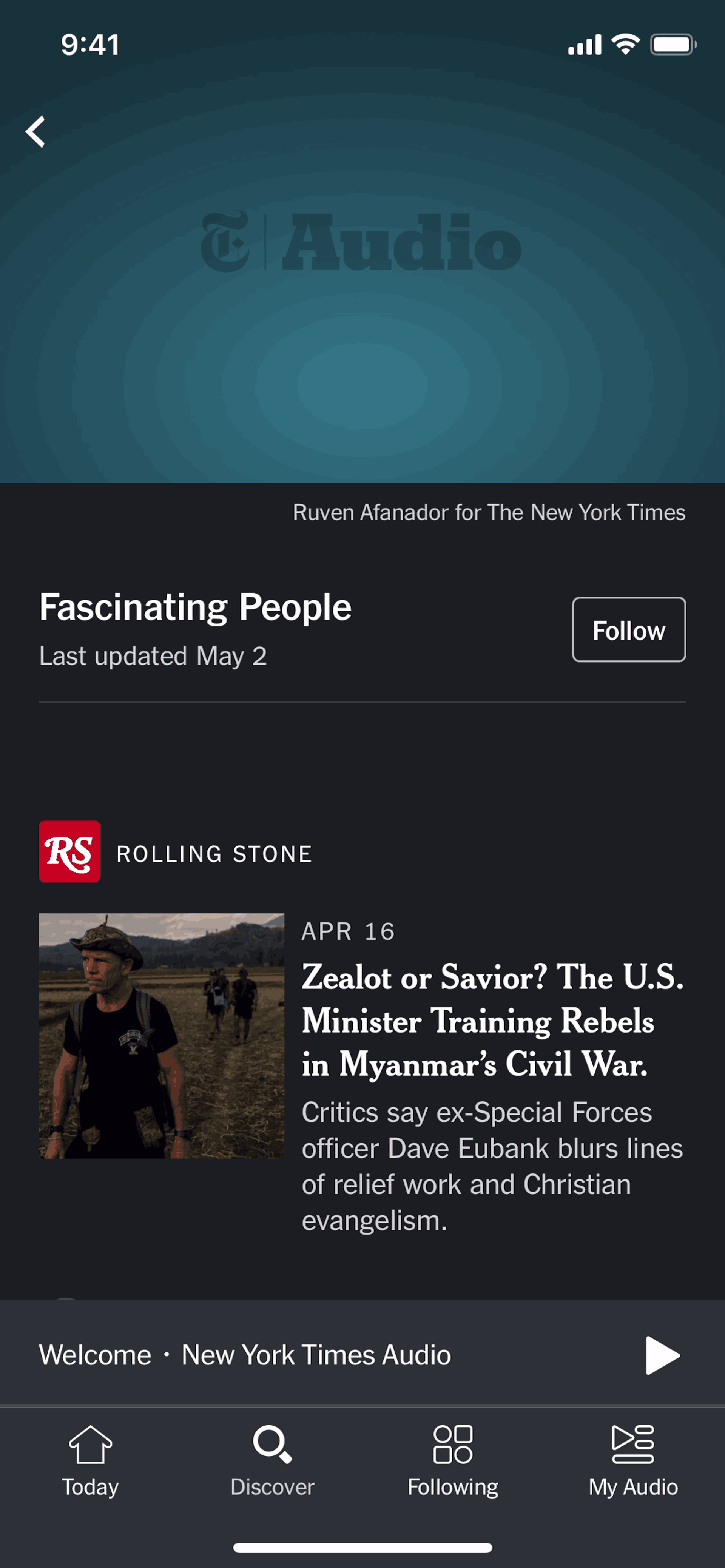 NYT Audio iOS Music & Audio interface screenshot 18