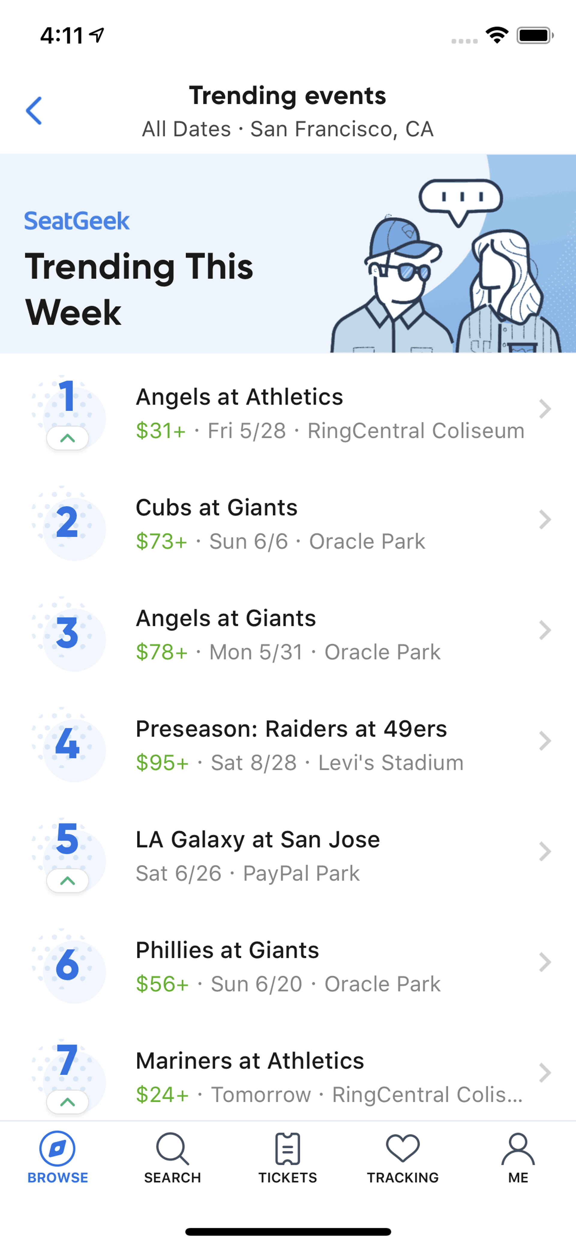 SeatGeek iOS Entertainment interface screenshot 15