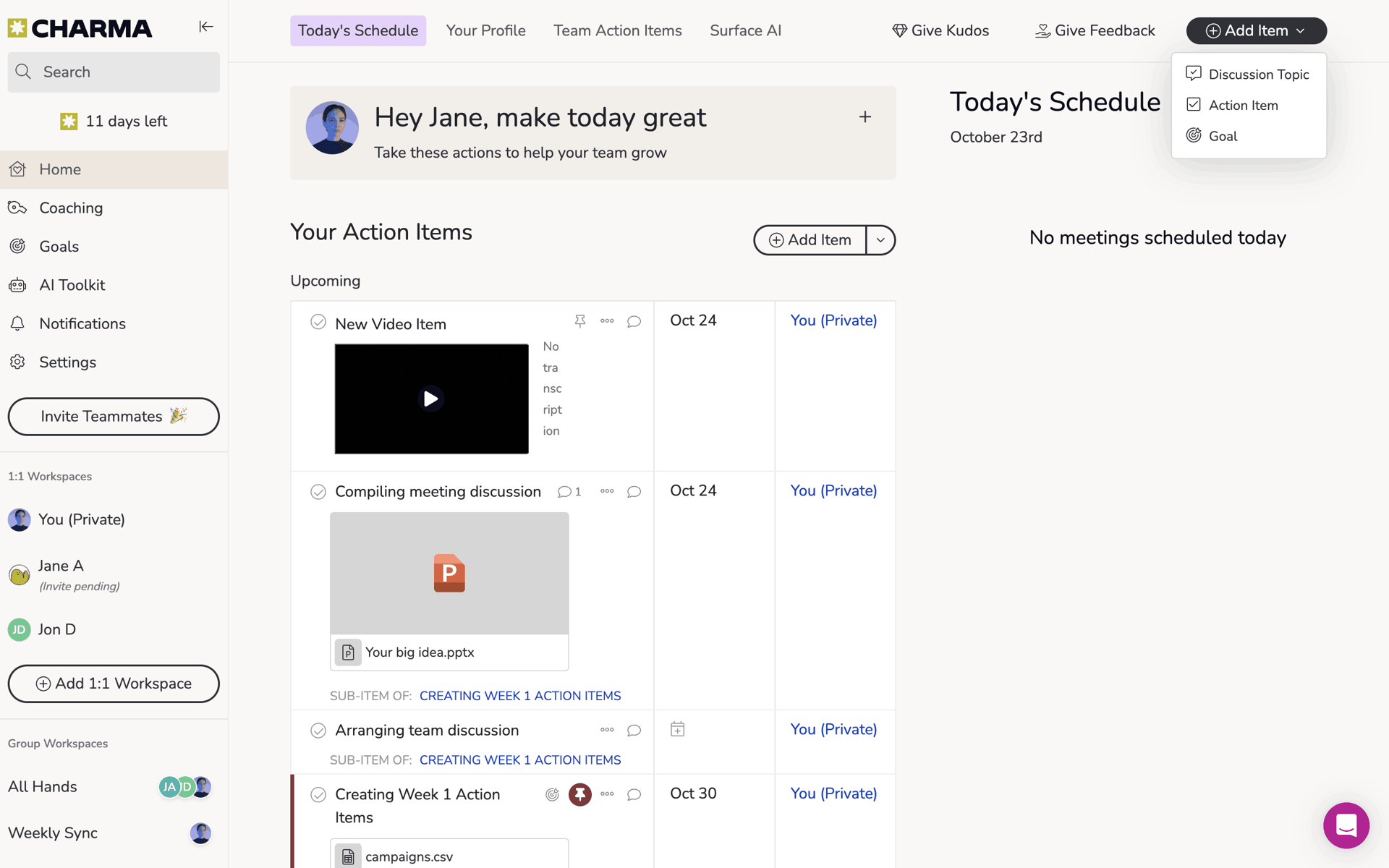 Charma Web Business interface screenshot 2