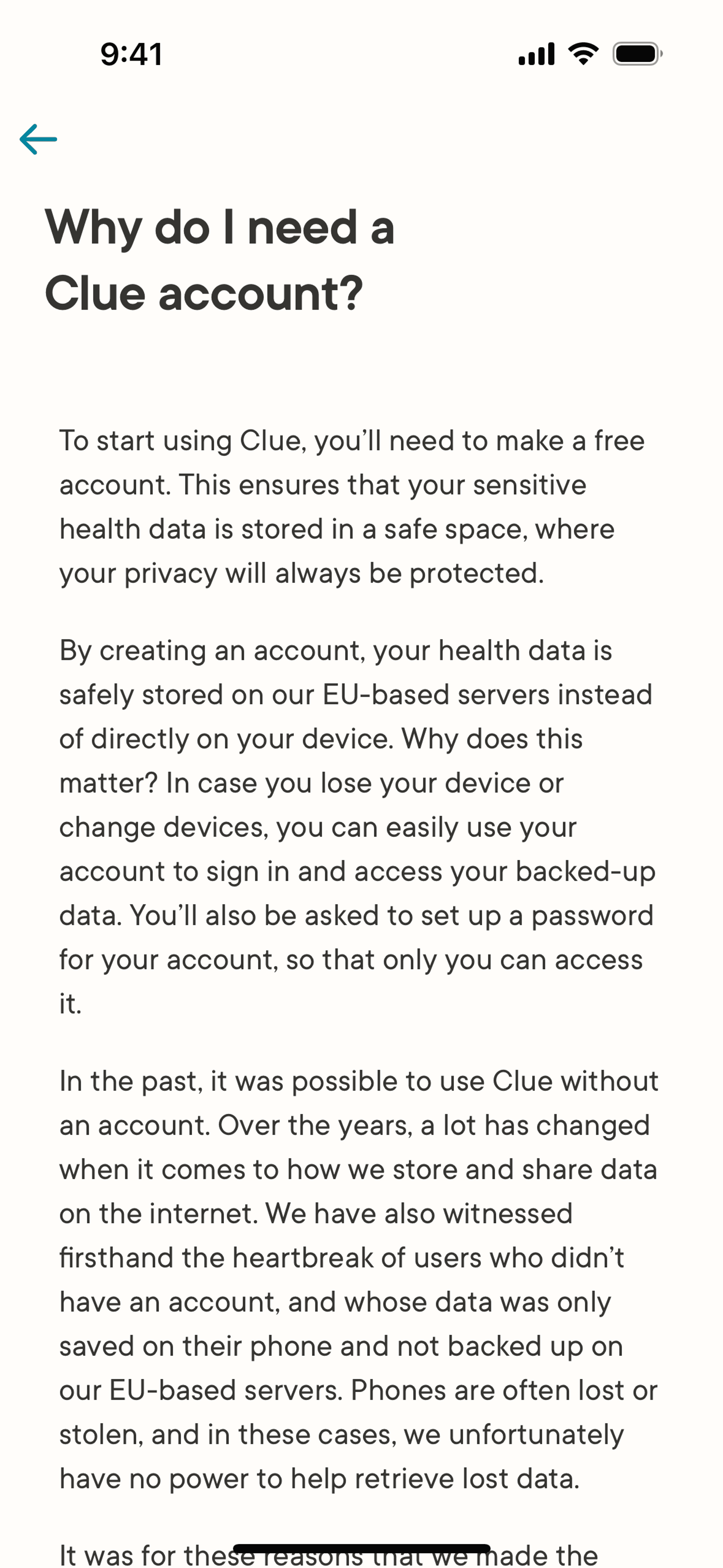 Clue iOS Health & Fitness interface screenshot 11