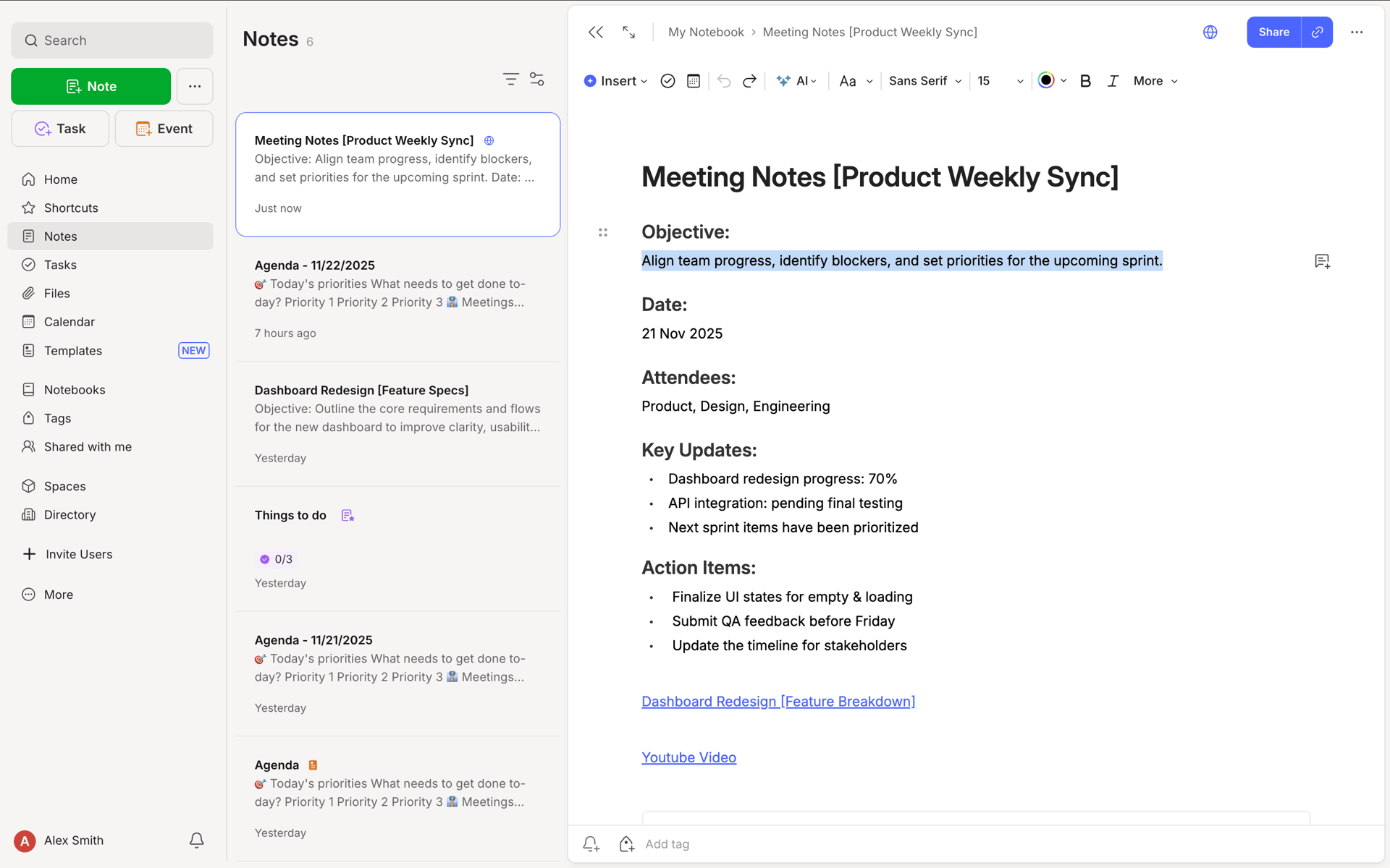 Evernote Web Productivity interface screenshot 6