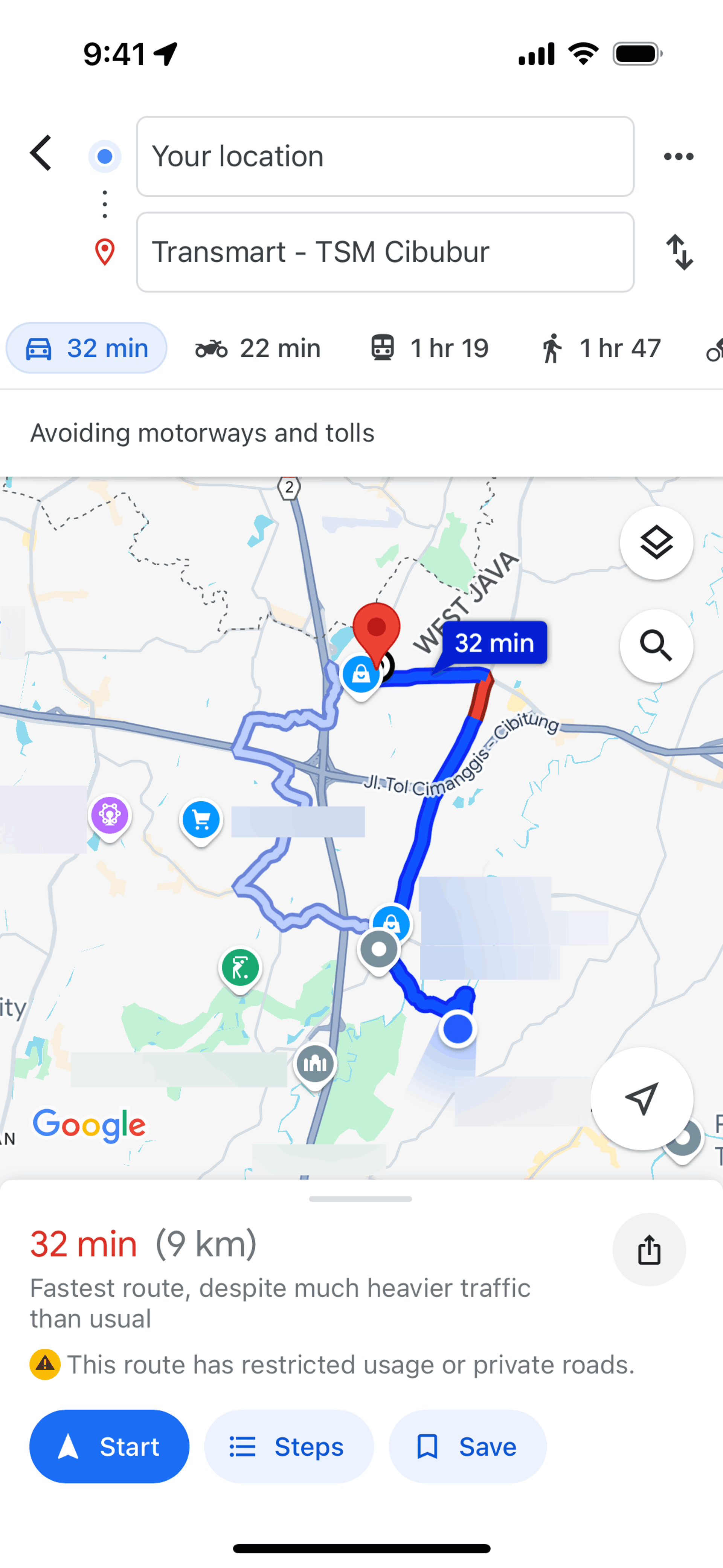 Google Maps iOS Maps & Navigation interface screenshot 4