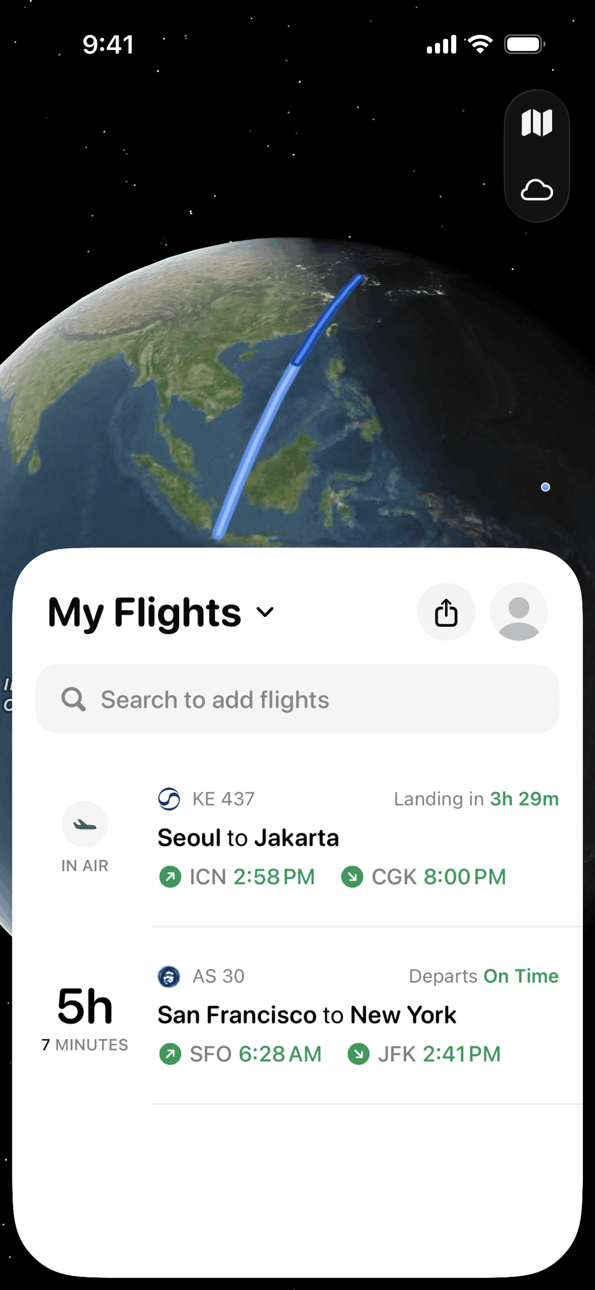 Flighty iOS Travel & Transportation interface screenshot 14
