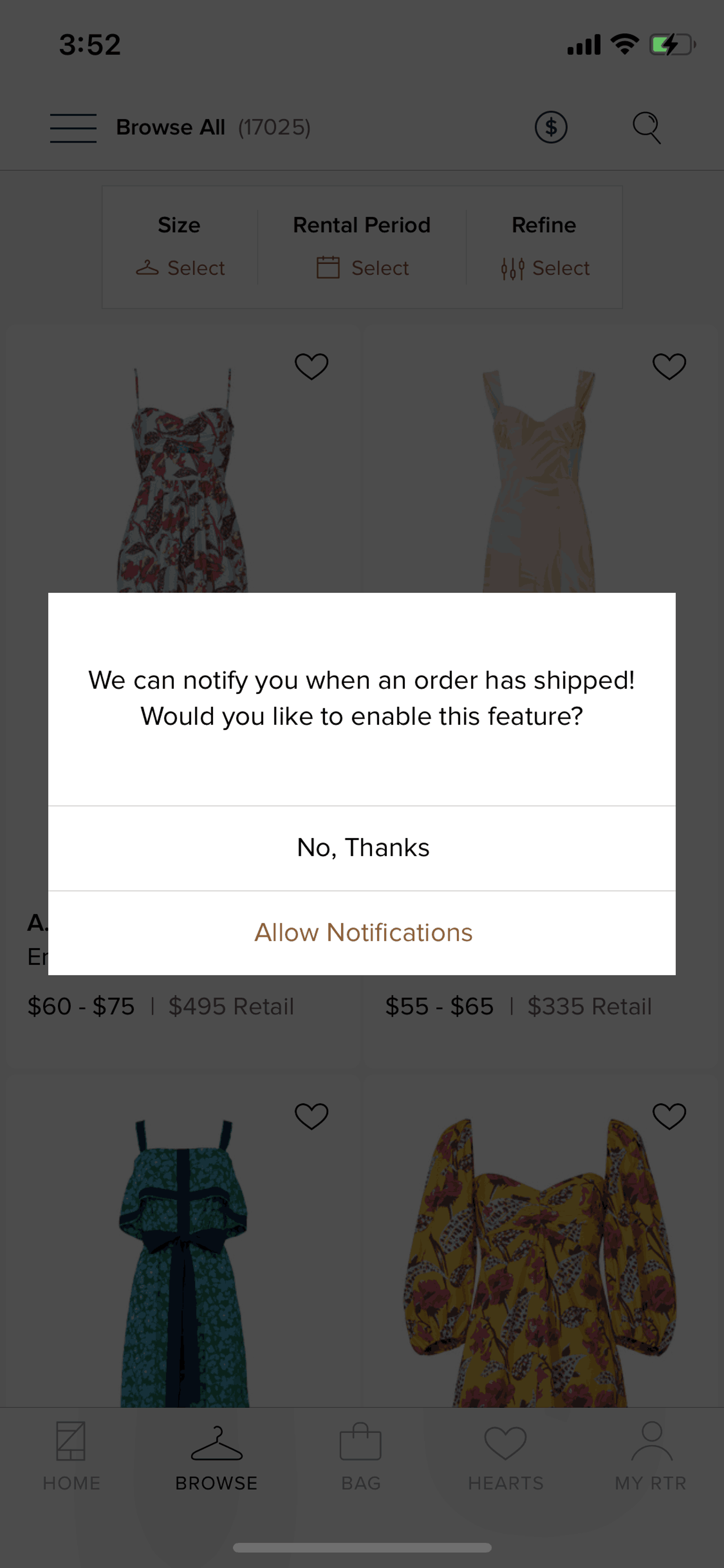 Rent the Runway iOS Shopping interface screenshot 8