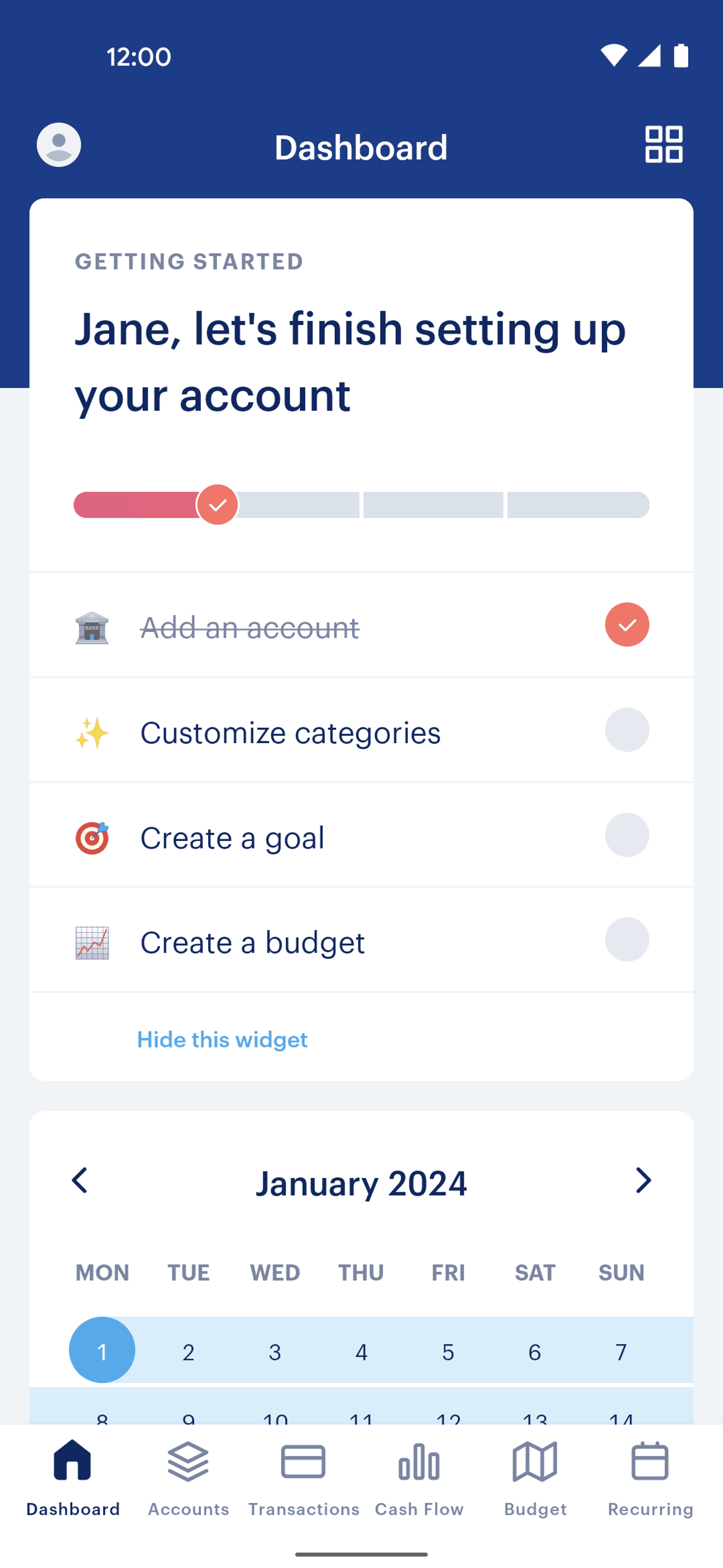 Monarch Android Finance interface screenshot 2