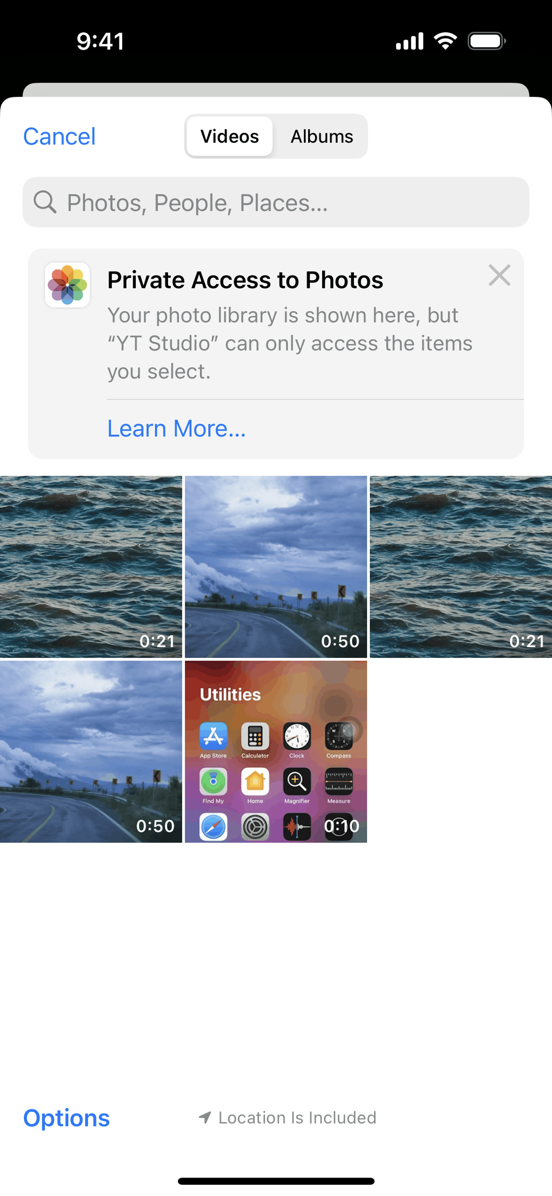YouTube Studio iOS Photo & Video interface screenshot 23