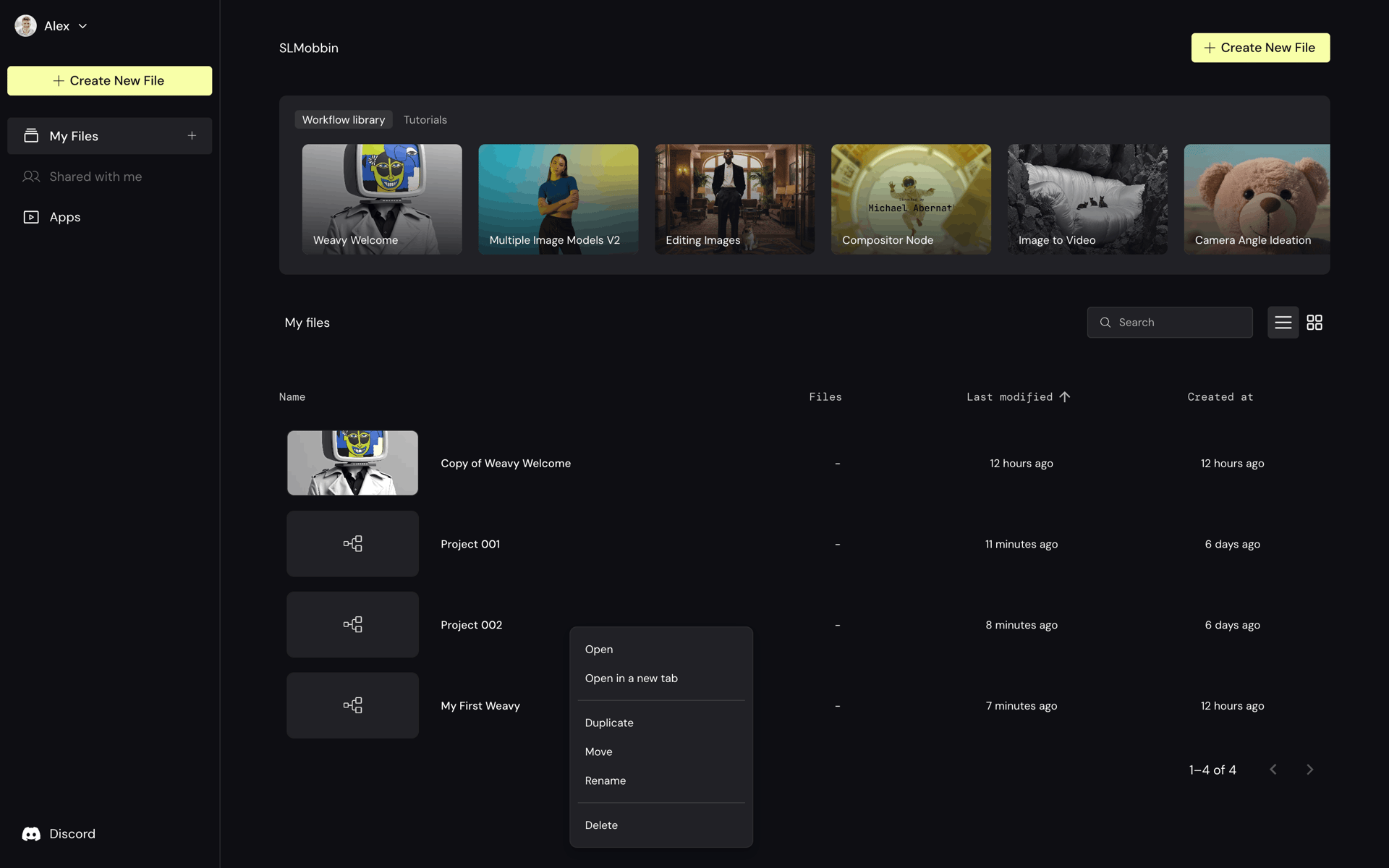 Weavy Web AI interface screenshot 18