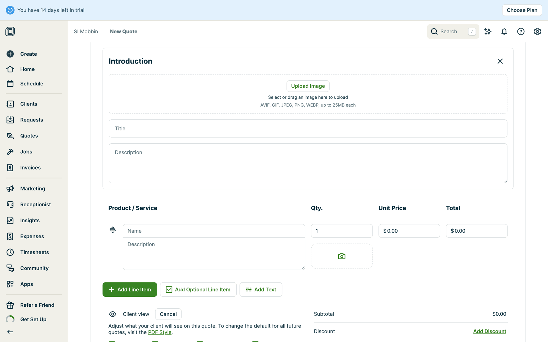 Jobber Web Business interface screenshot 16