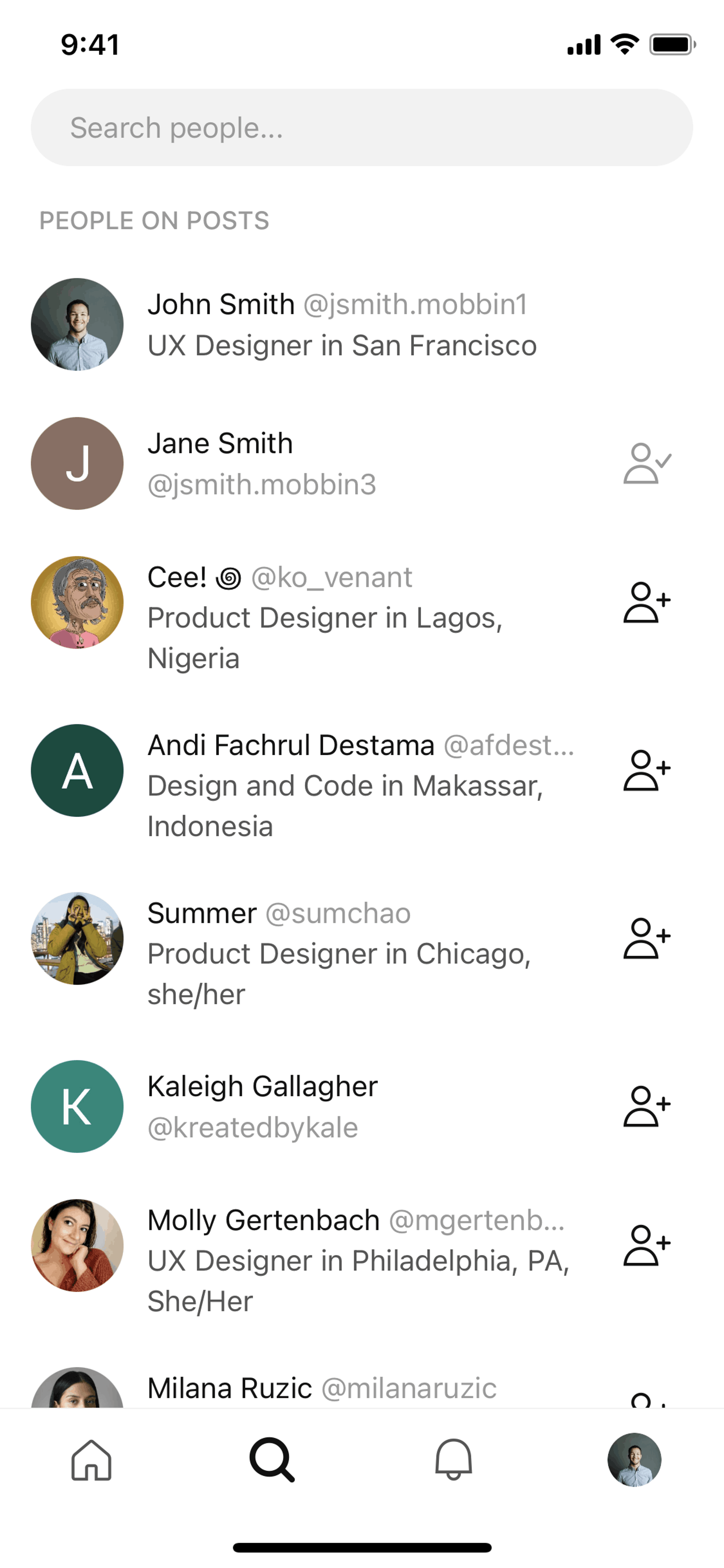 Posts iOS Social Networking interface screenshot 10