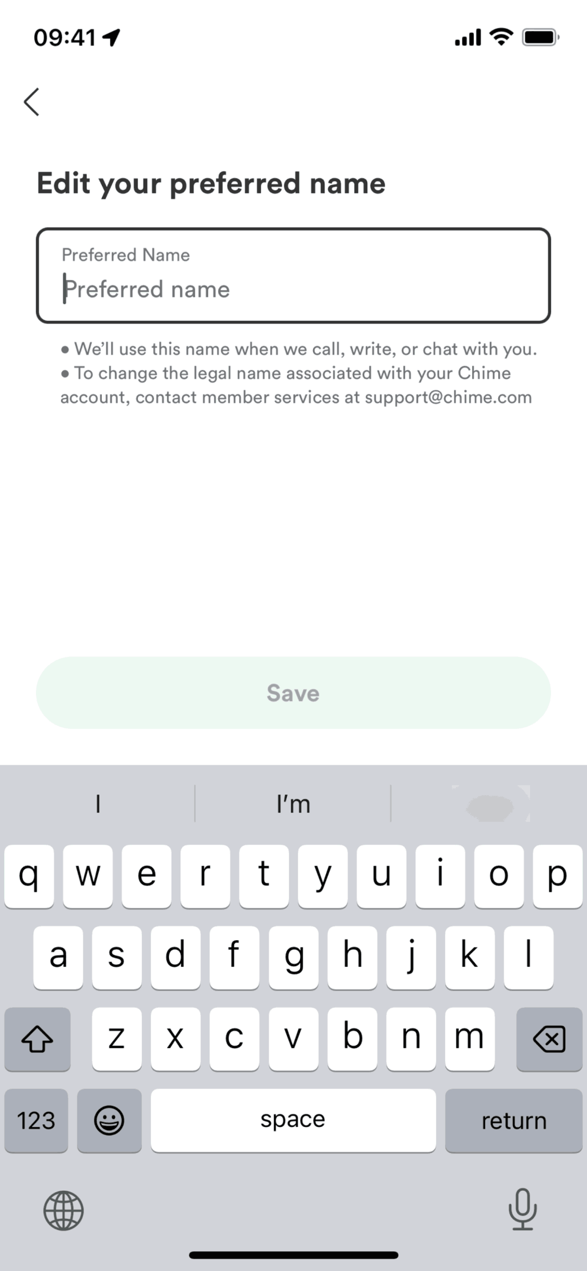 Chime iOS Finance interface screenshot 9