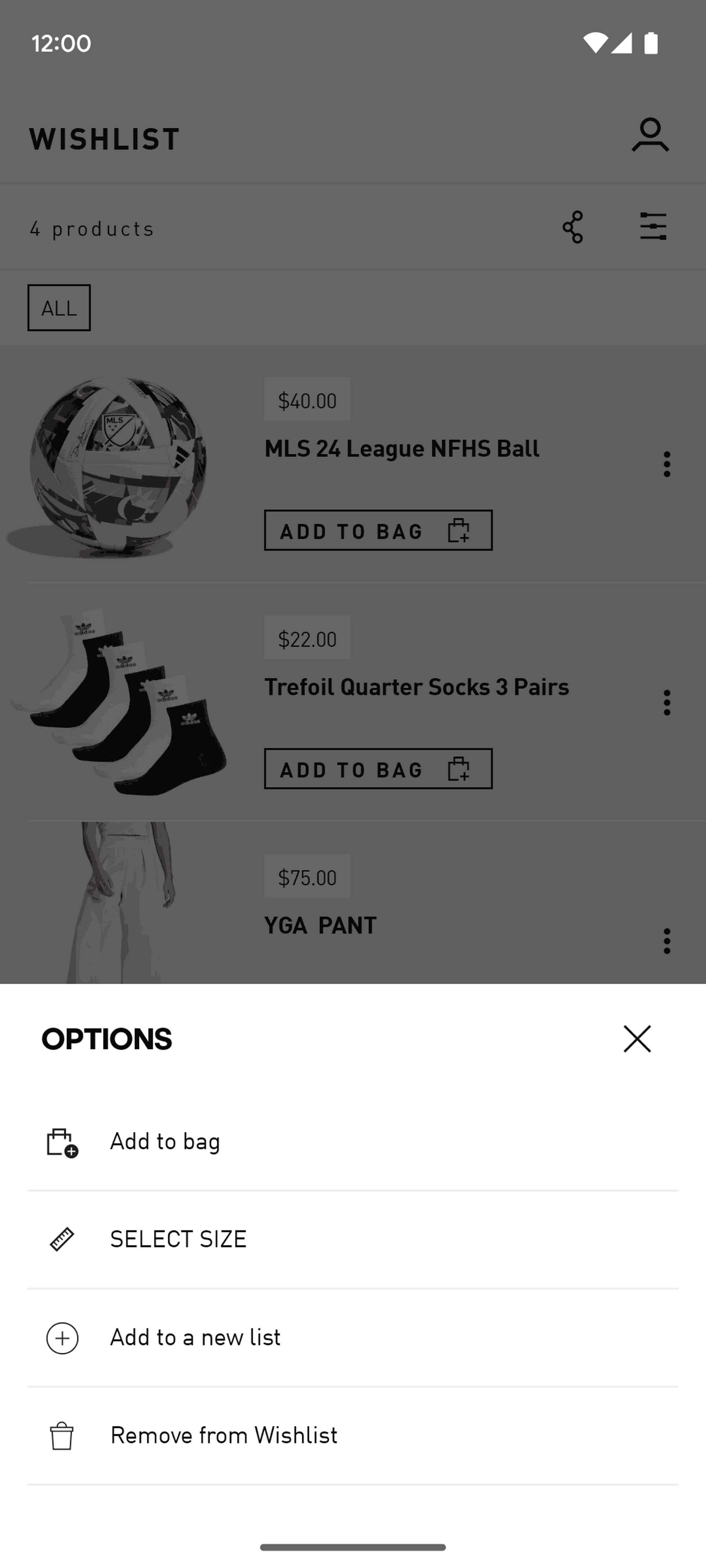 adidas Android Shopping interface screenshot 11