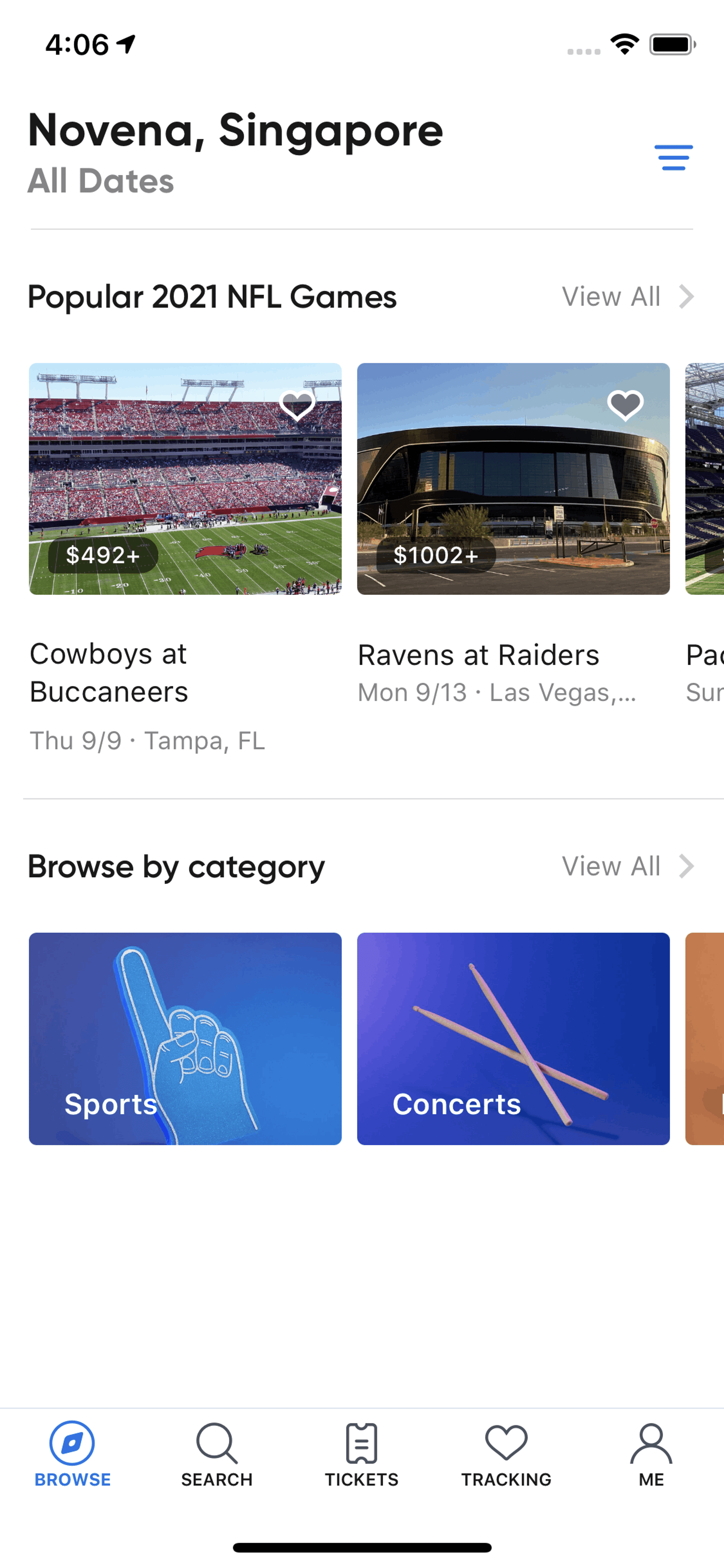 SeatGeek iOS Entertainment interface screenshot 10