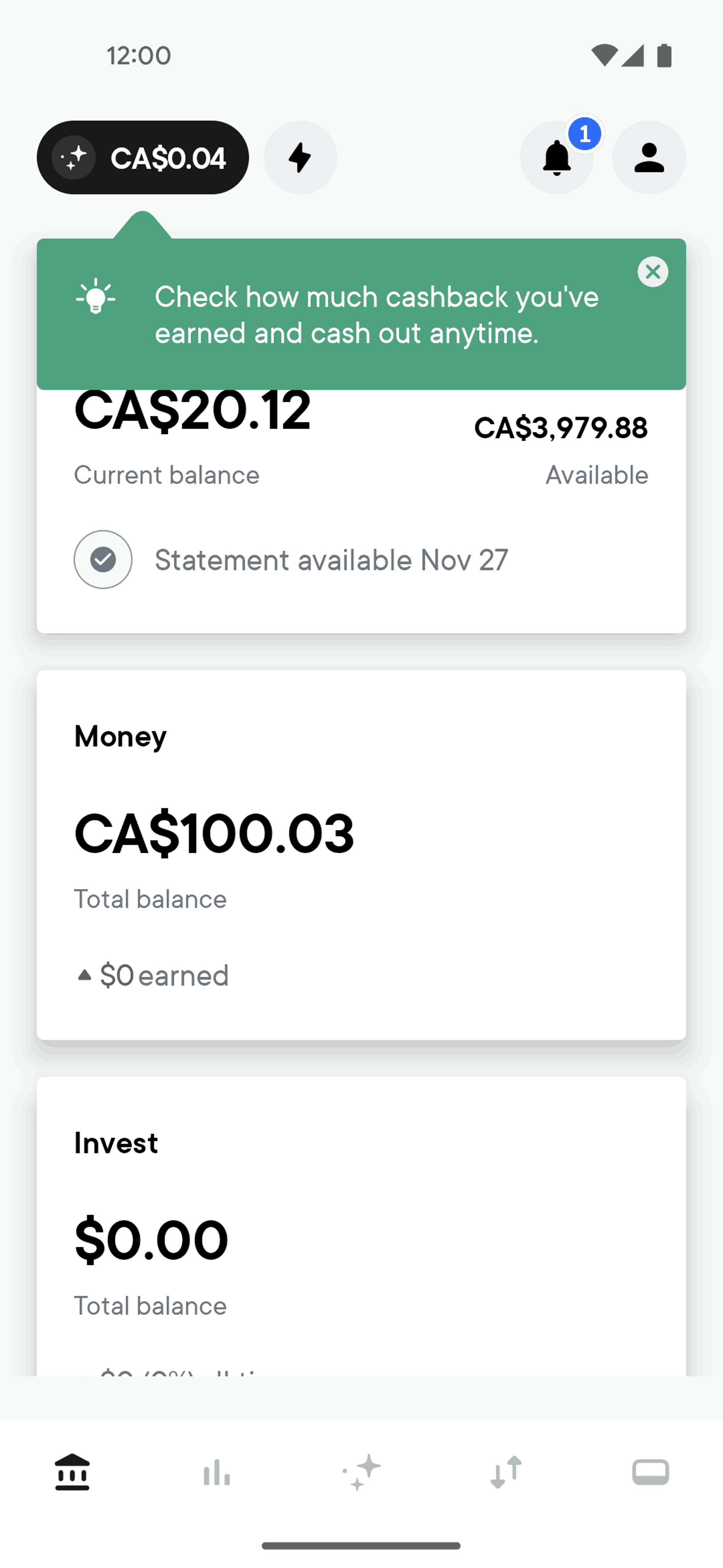 Neo Financial Android Finance interface screenshot 6