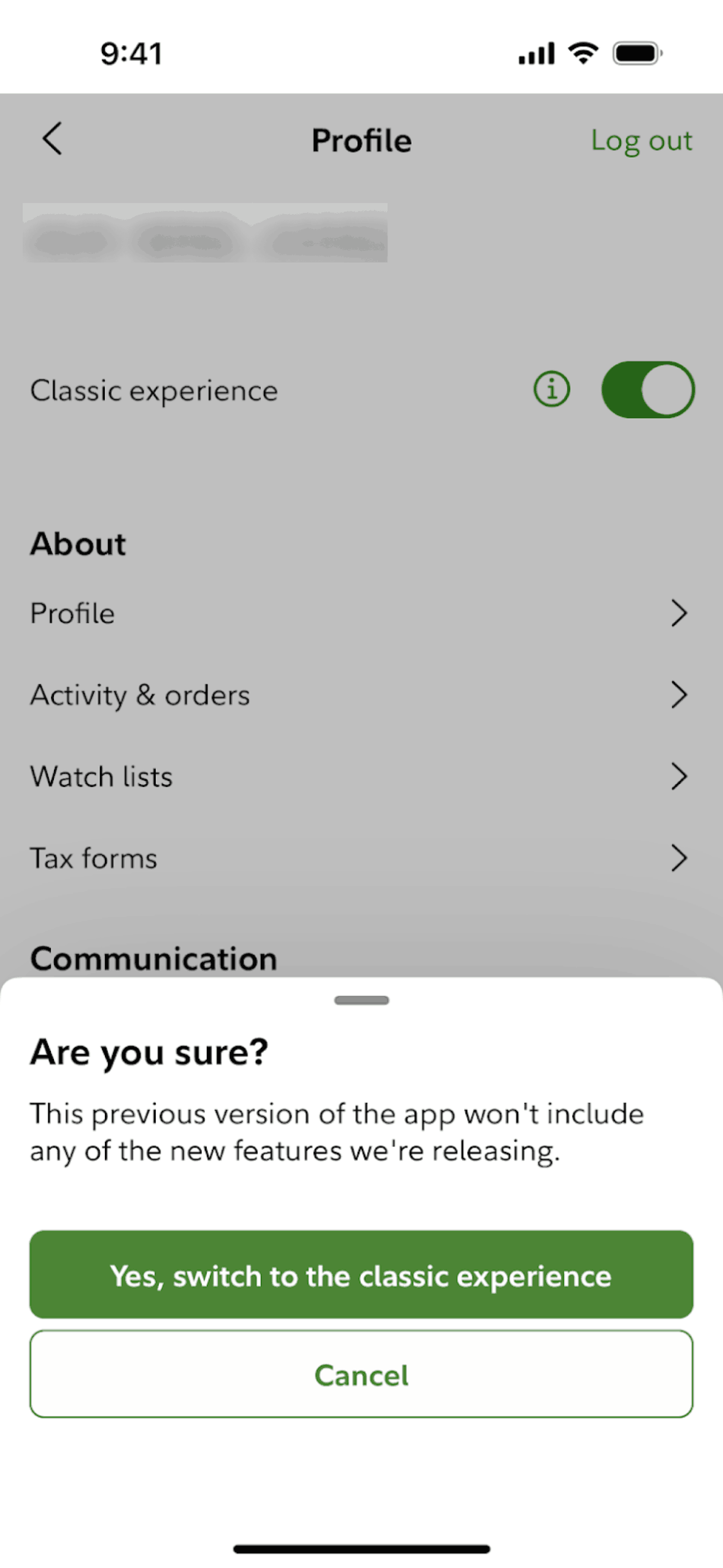 Fidelity iOS Finance interface screenshot 17