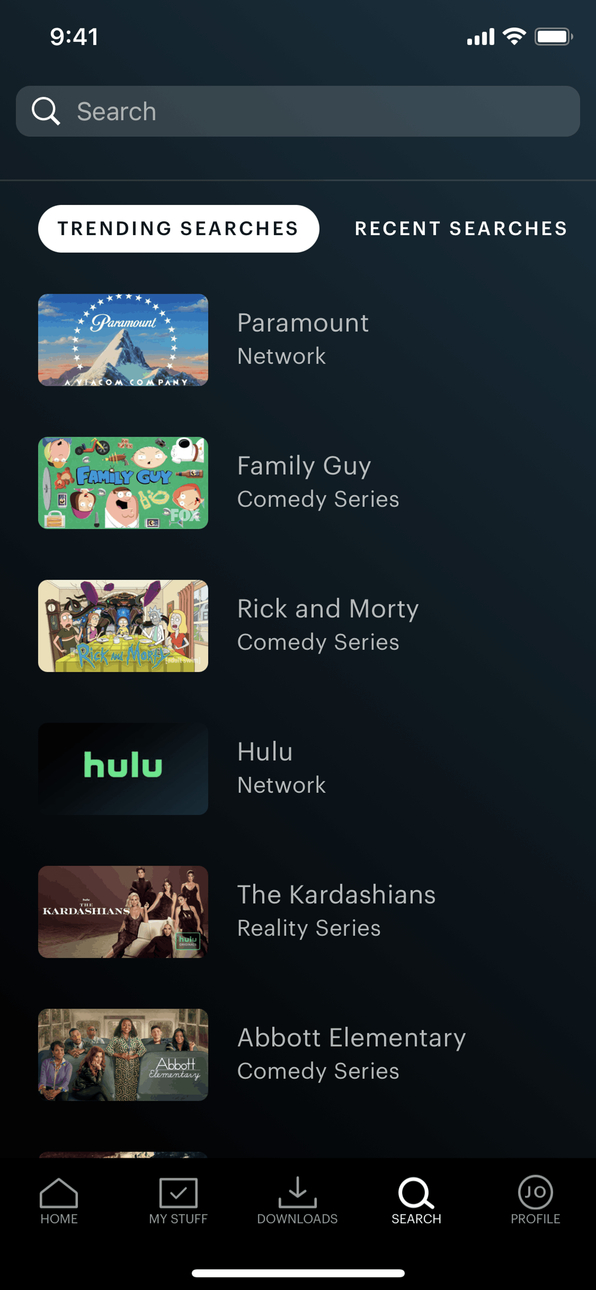 Hulu iOS Entertainment interface screenshot 3