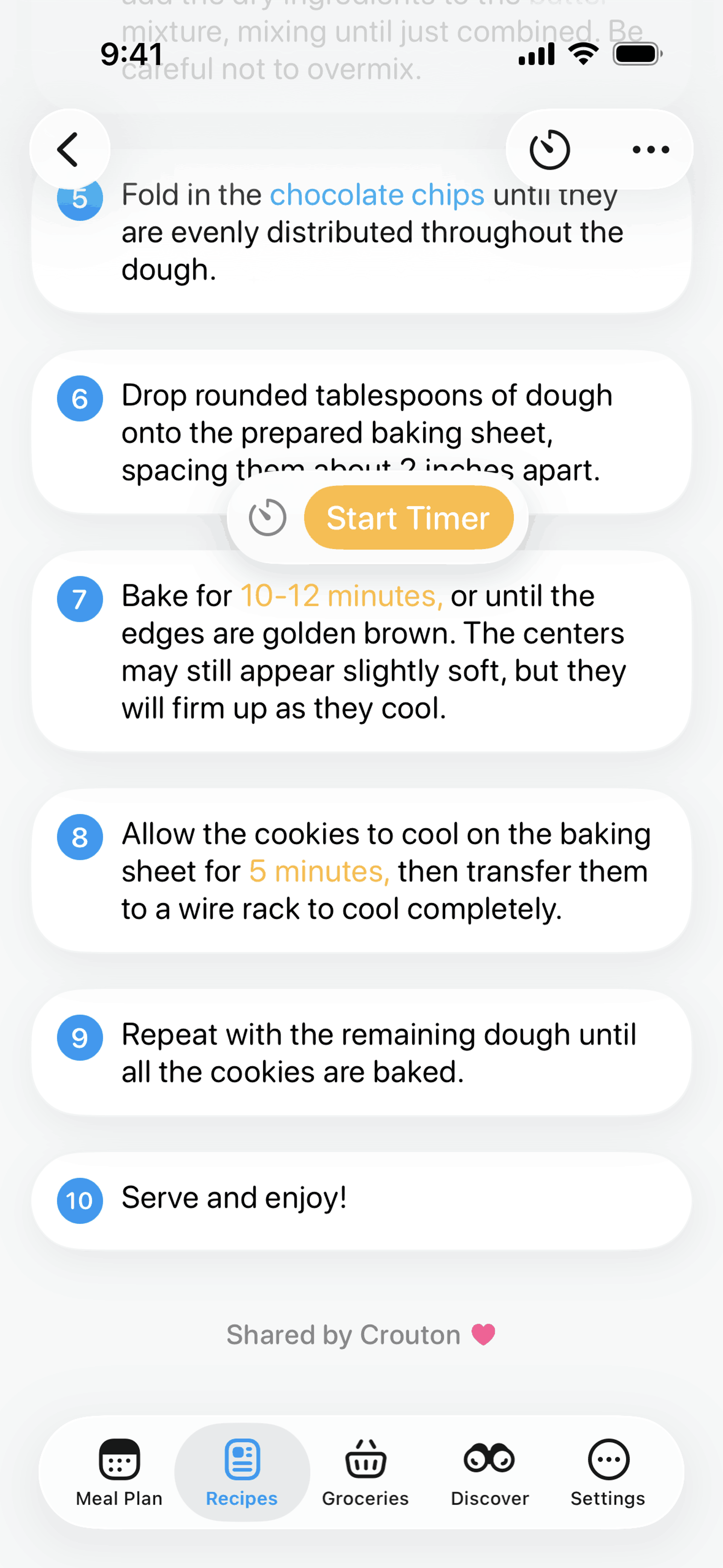 Crouton iOS Food & Drink interface screenshot 14