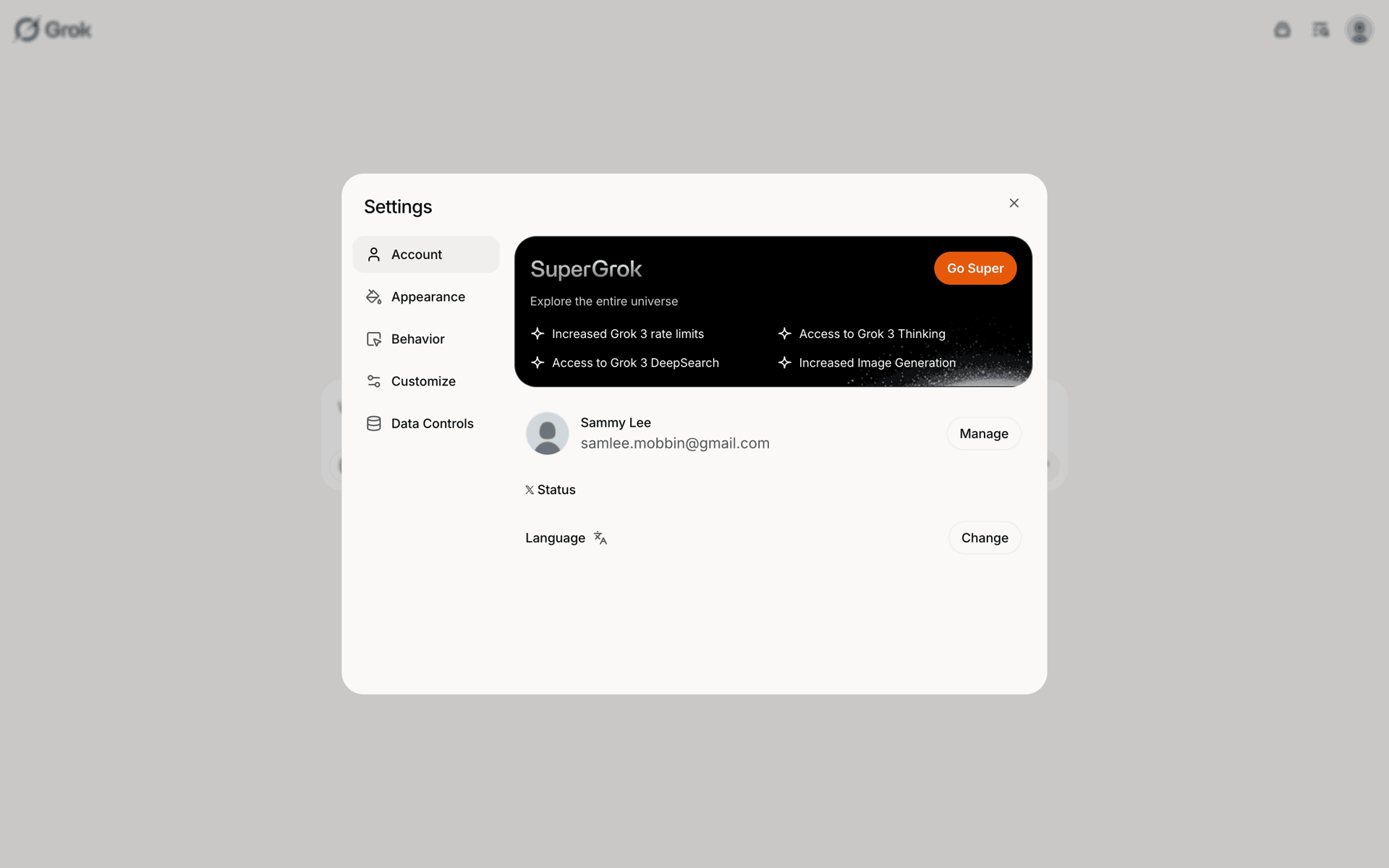 Grok Web AI interface screenshot 13