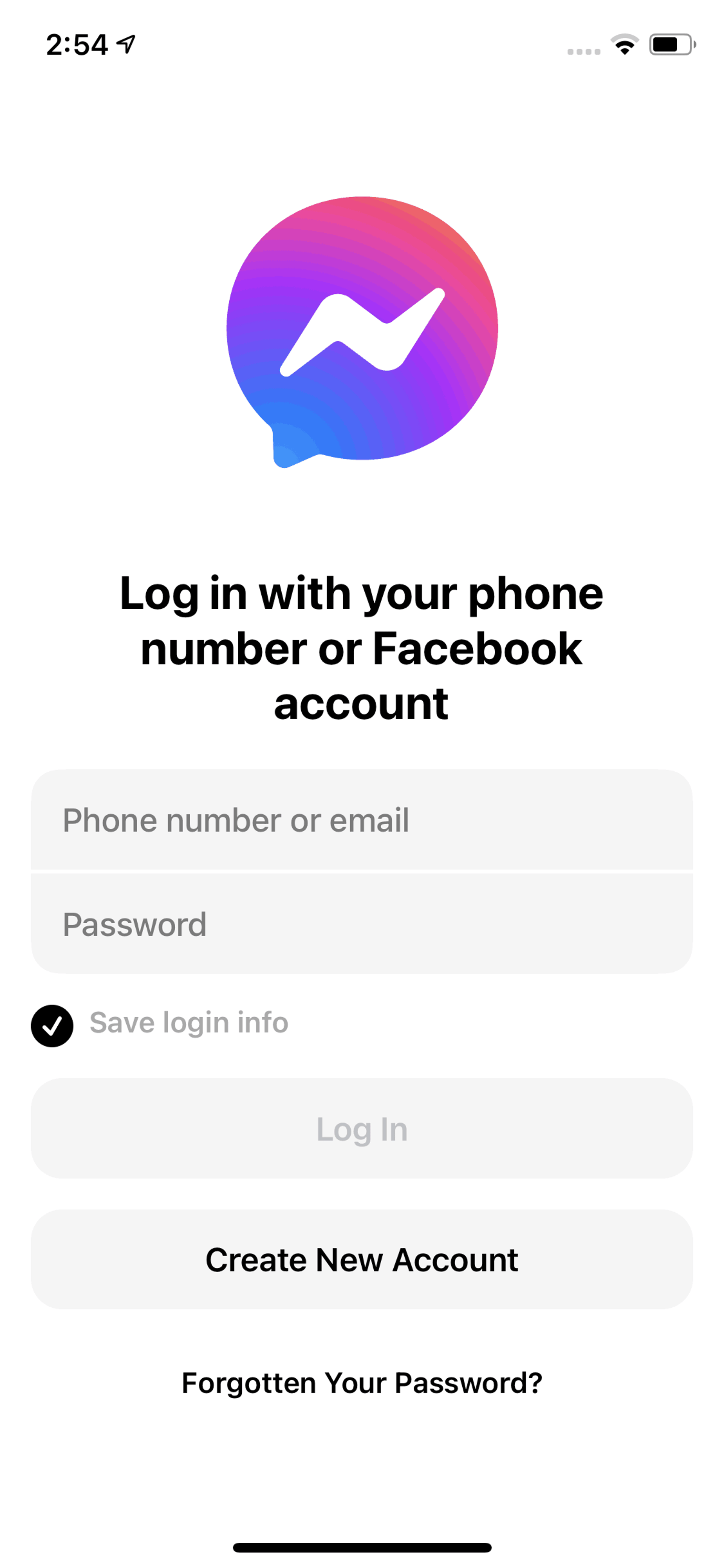 Messenger iOS Social Networking interface screenshot 2