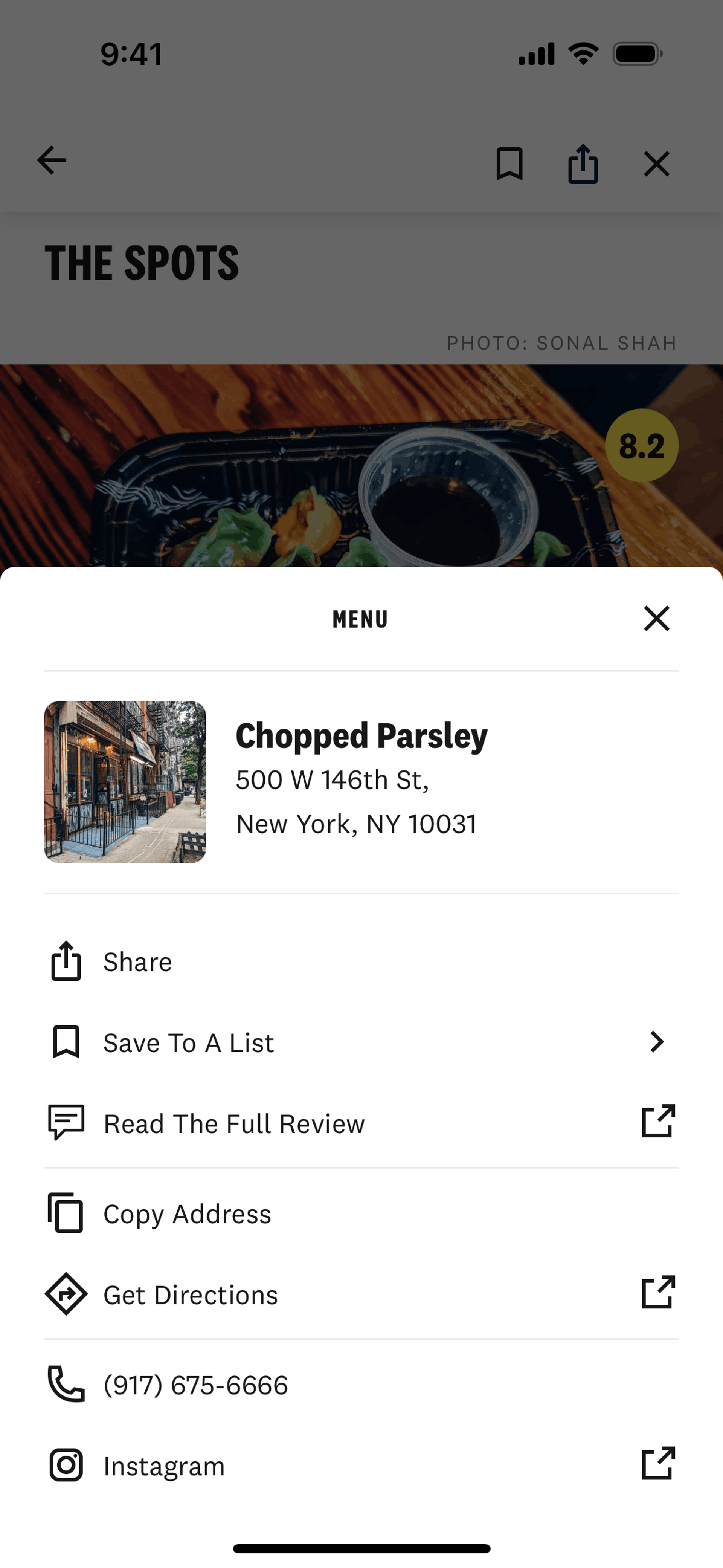 The Infatuation iOS Food & Drink interface screenshot 17