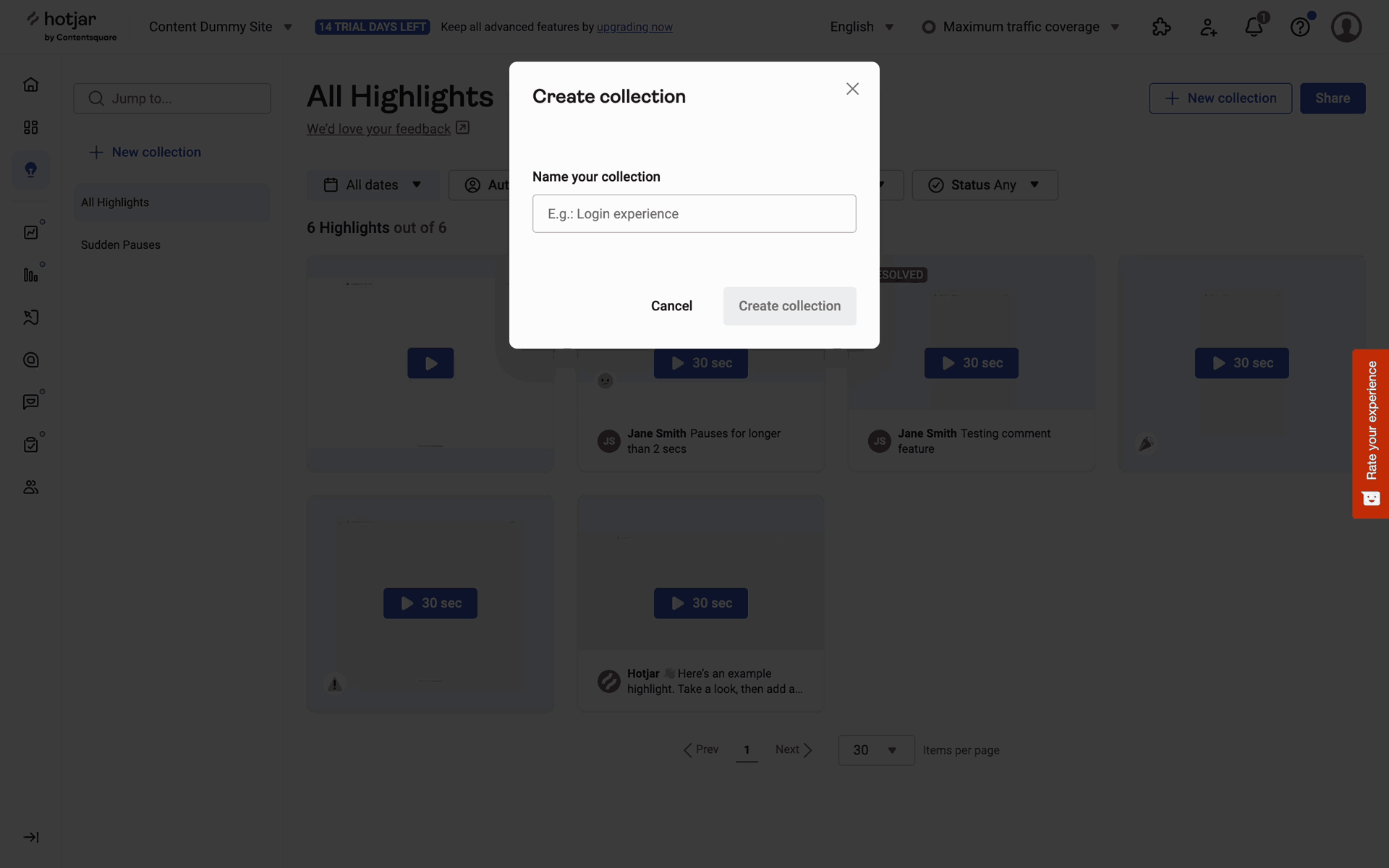 Hotjar Web Business interface screenshot 21