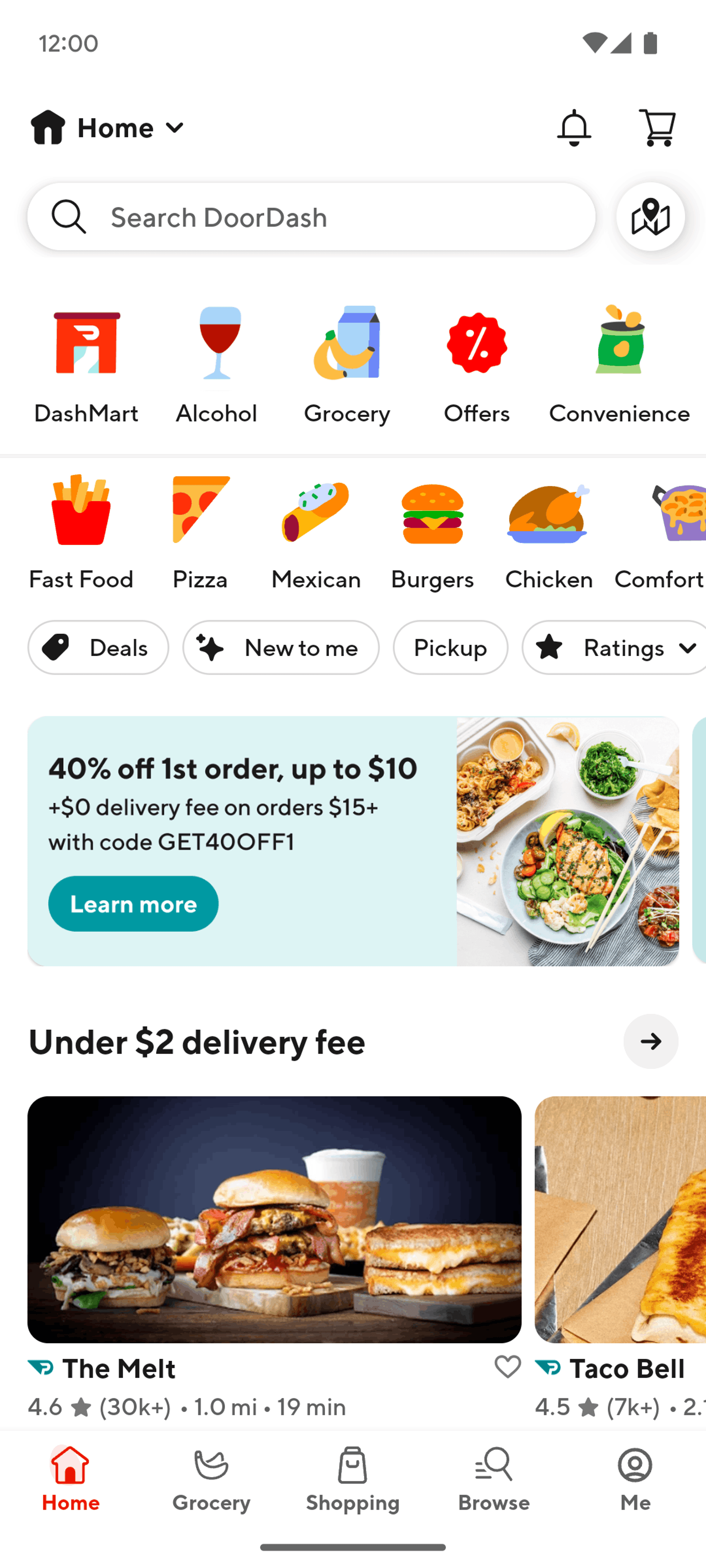 DoorDash Android UI design screenshot
