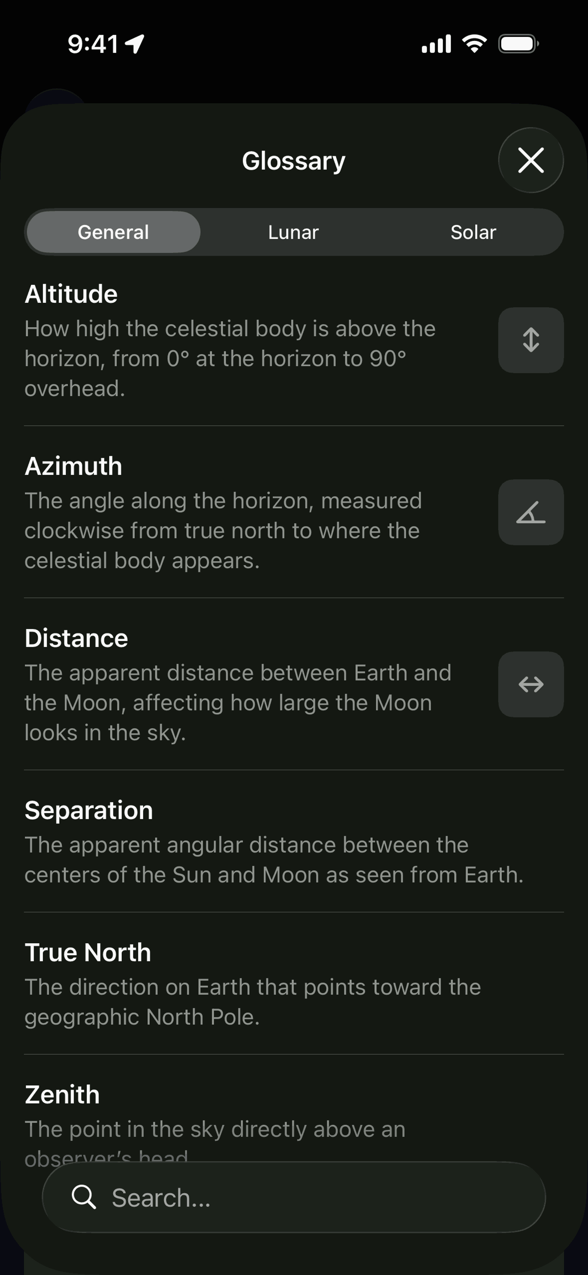 Moonlitt iOS night interface screenshot 19