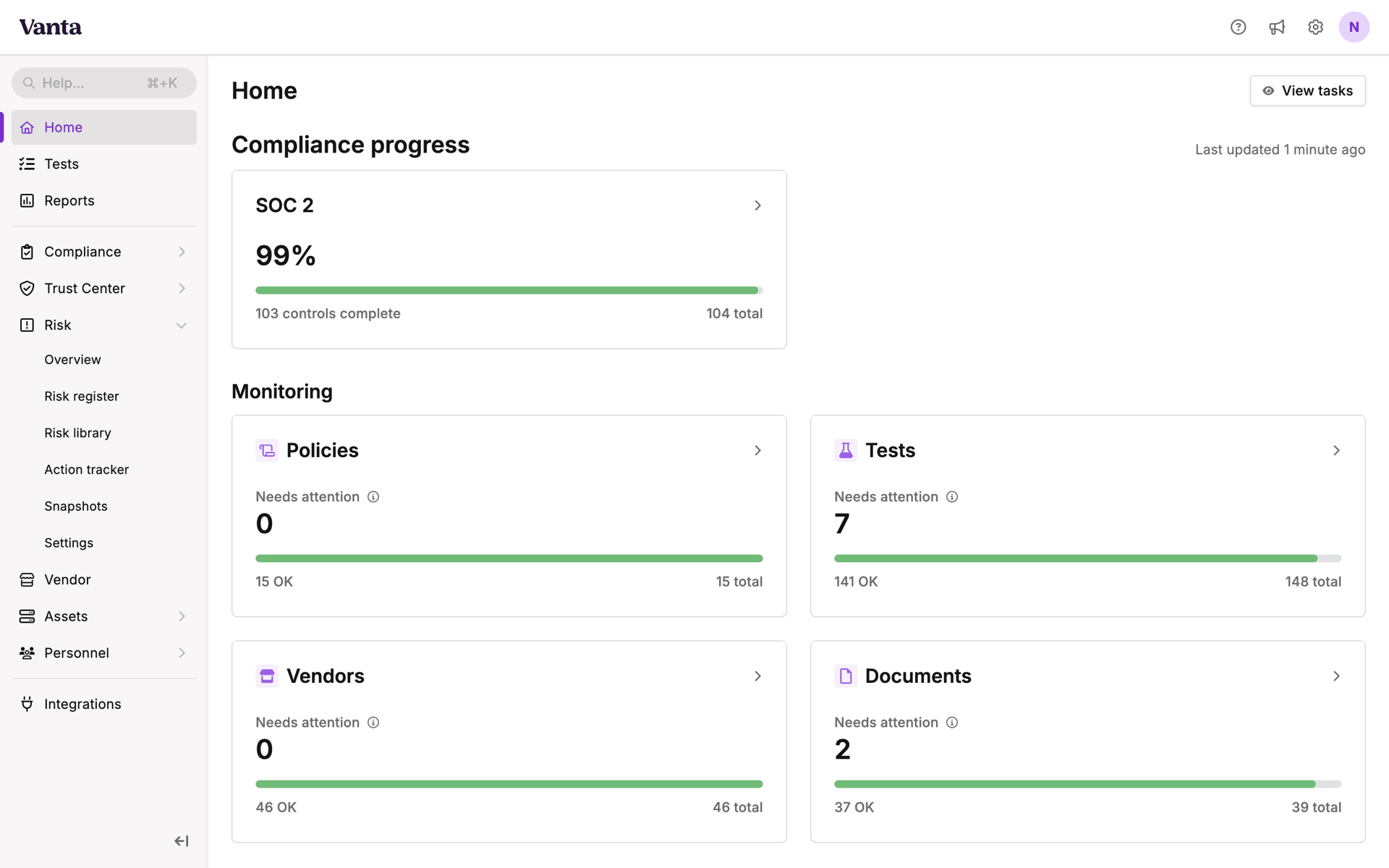Vanta Web Business interface screenshot 21