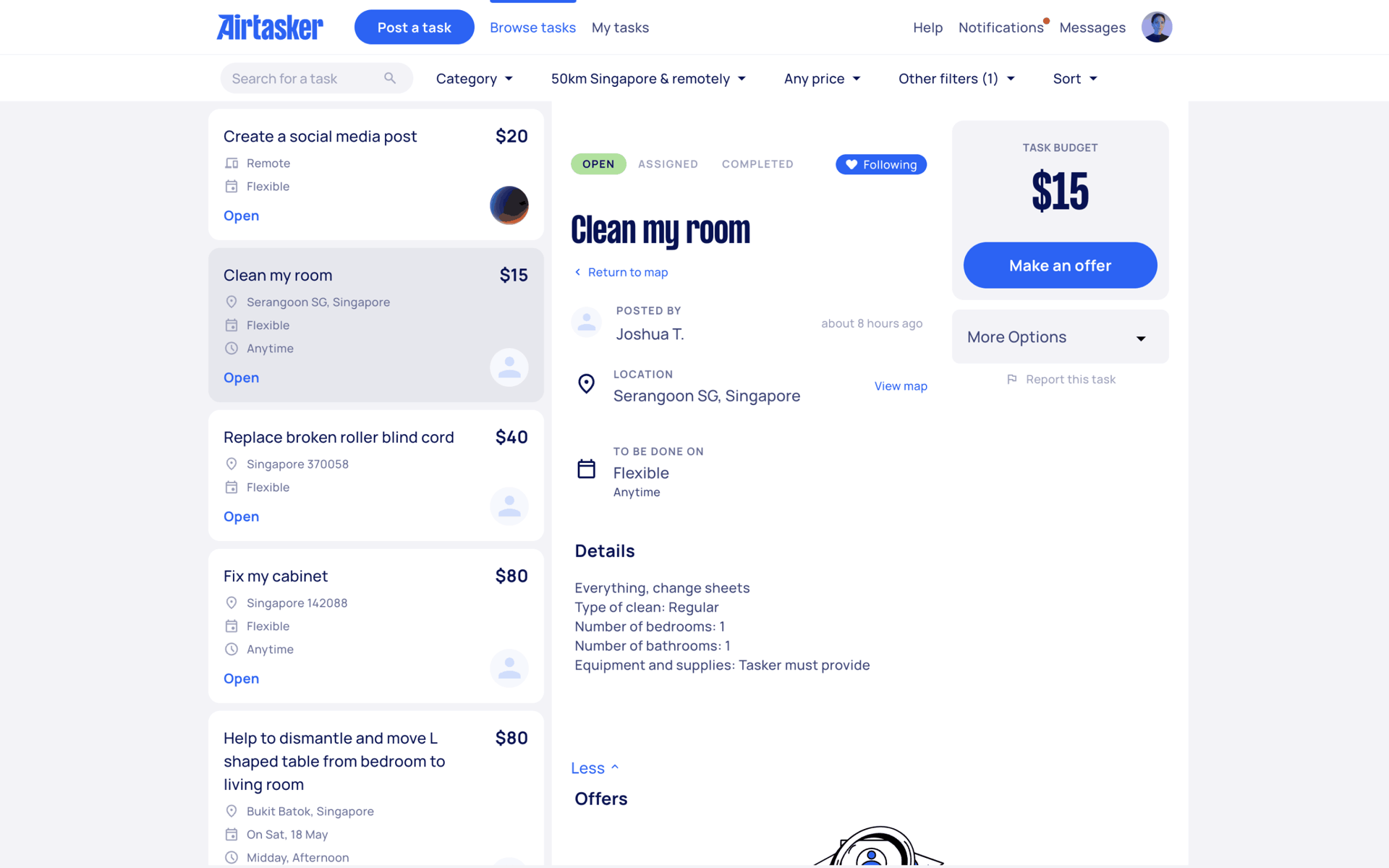Airtasker Web Lifestyle interface screenshot 12