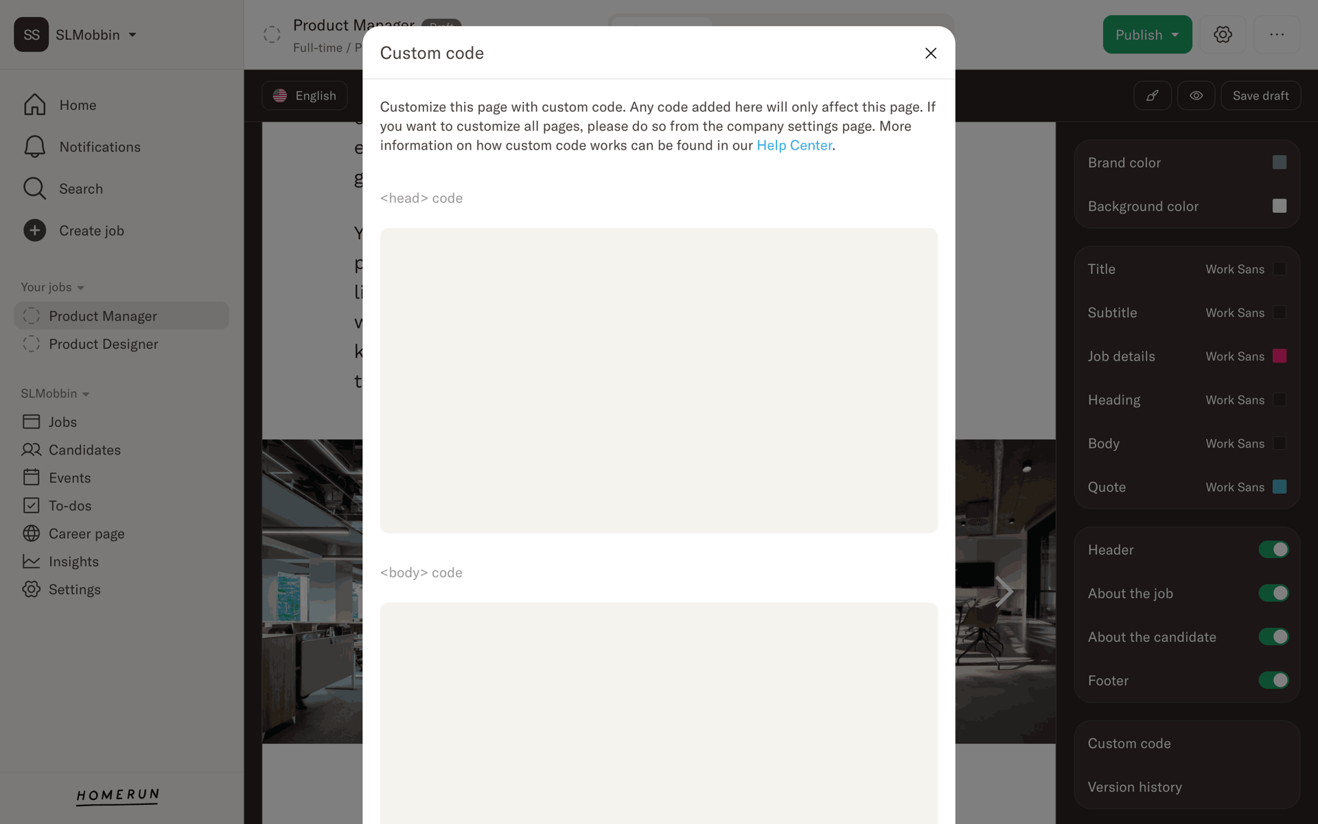 Homerun Web Business interface screenshot 15
