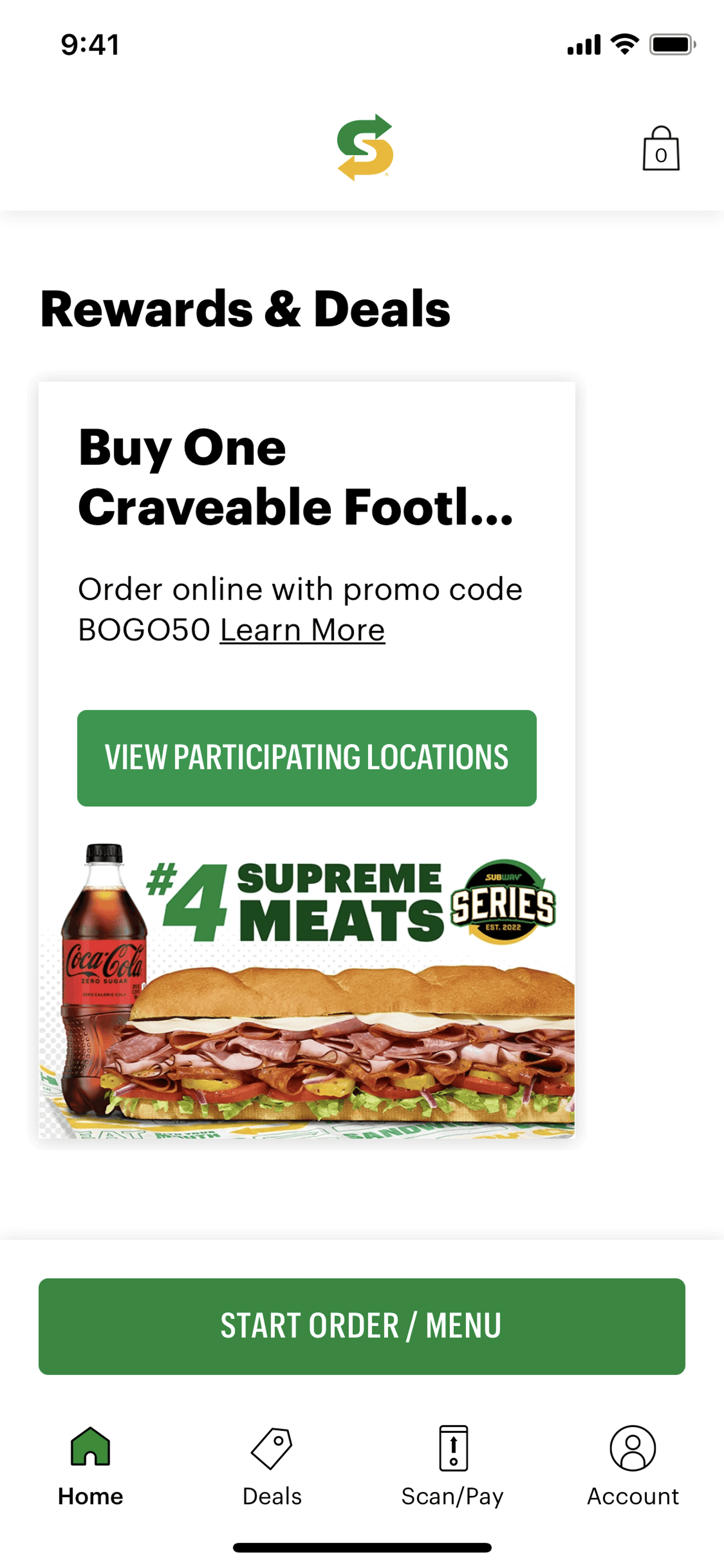 Subway iOS Food & Drink interface screenshot 7
