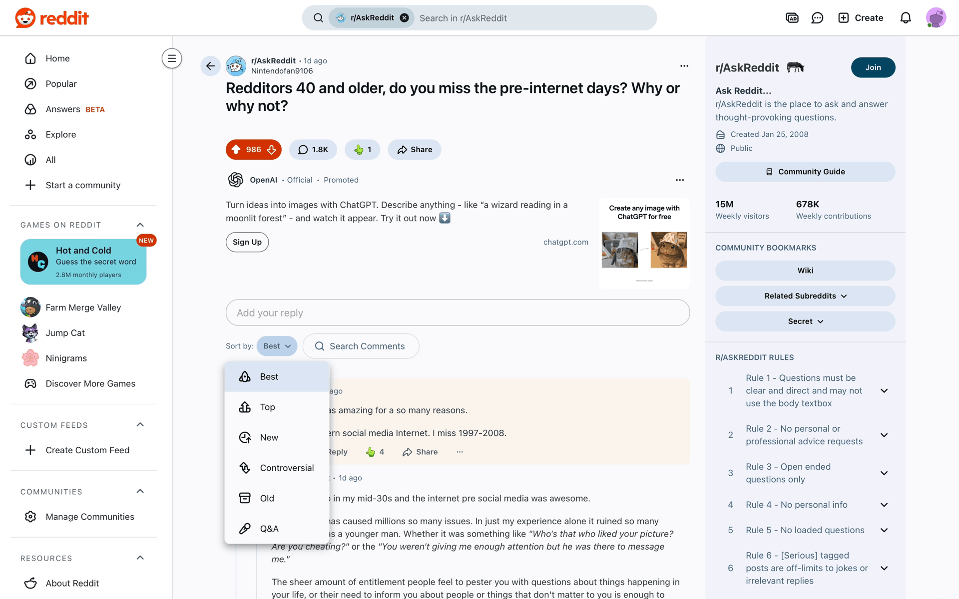 Reddit Web Social Networking interface screenshot 18