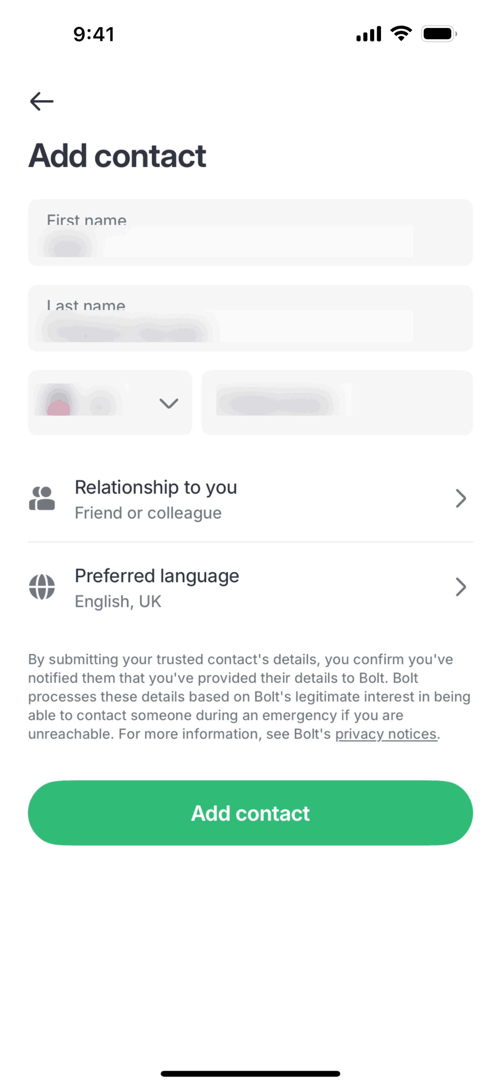 Bolt iOS Travel & Transportation interface screenshot 2
