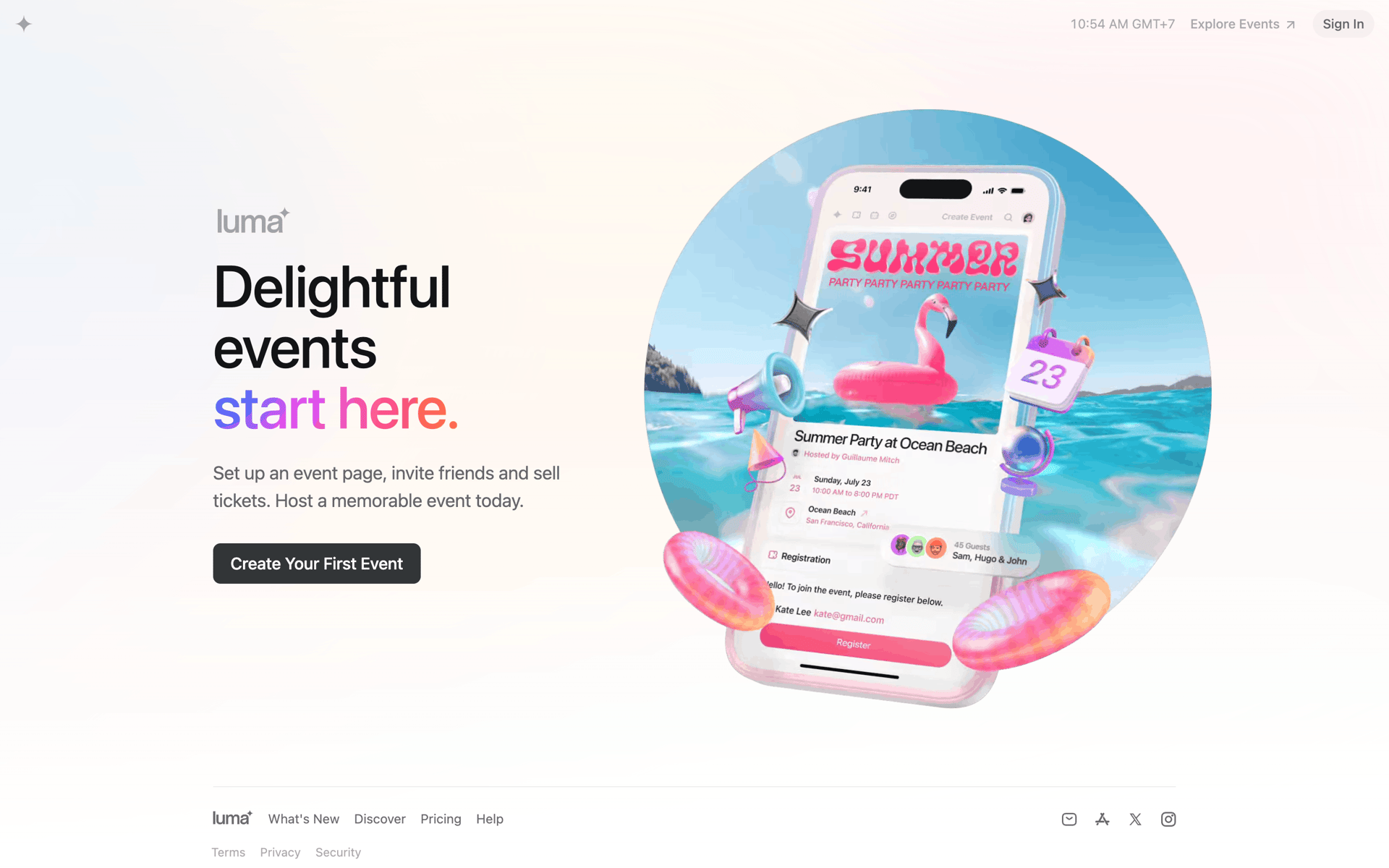Luma Web Lifestyle interface screenshot 1