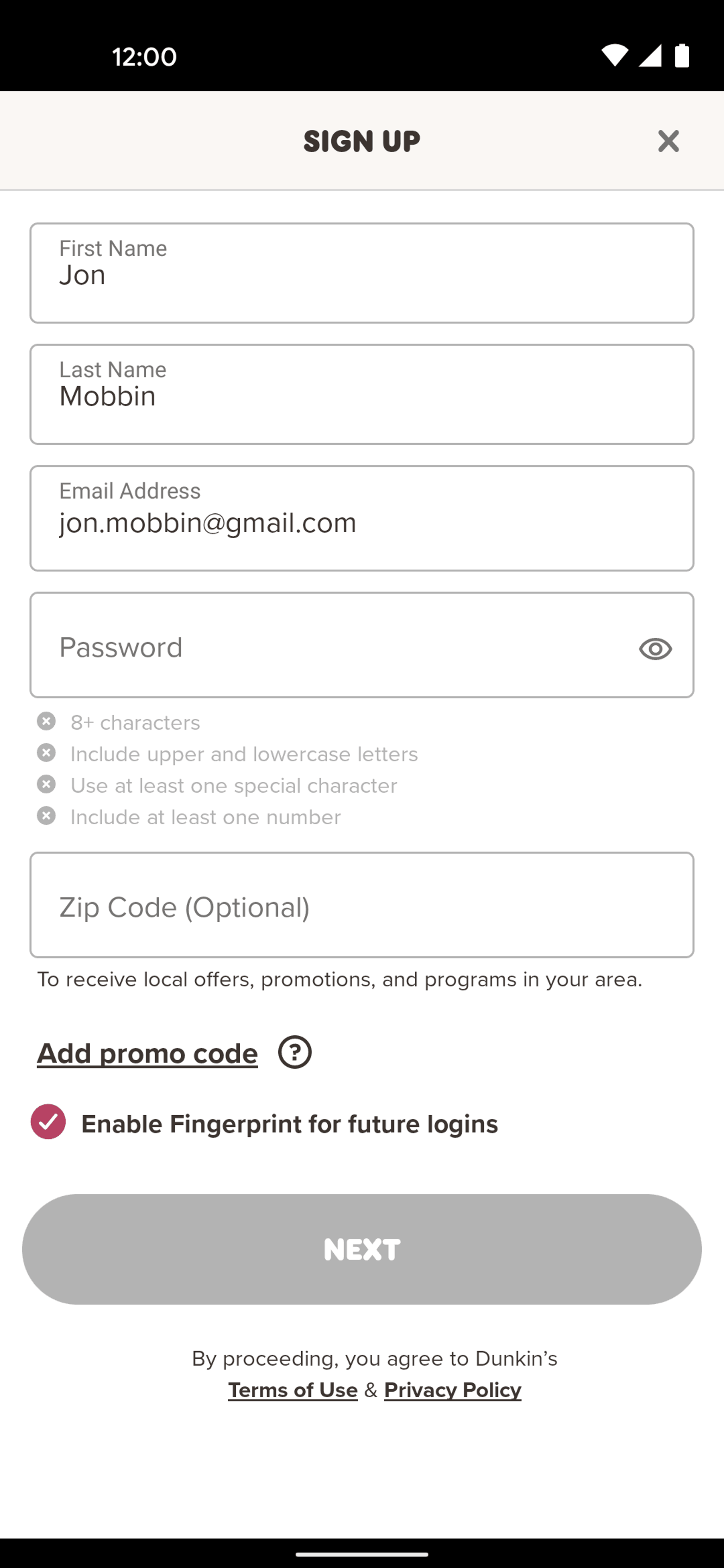 Dunkin' Android Food & Drink interface screenshot 6