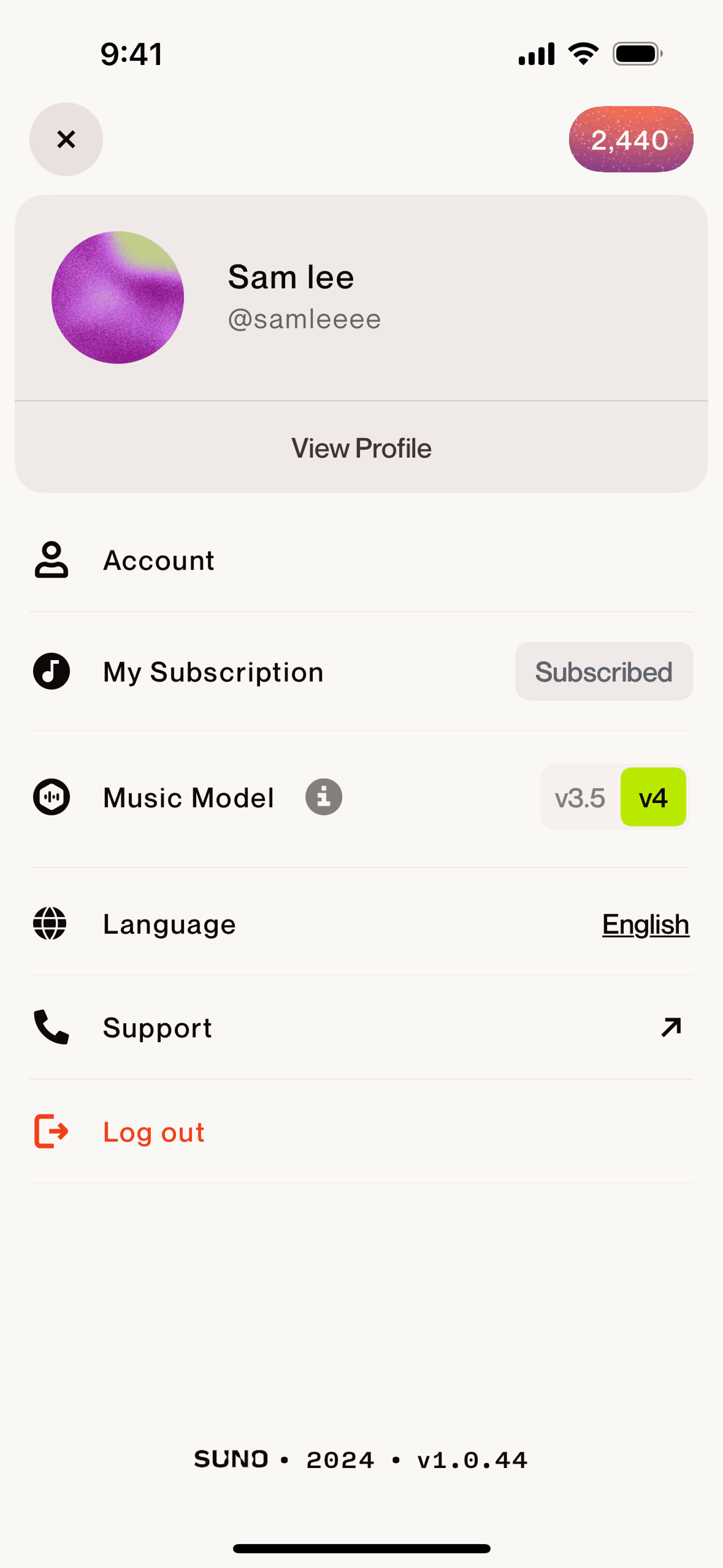 Suno iOS AI interface screenshot 5