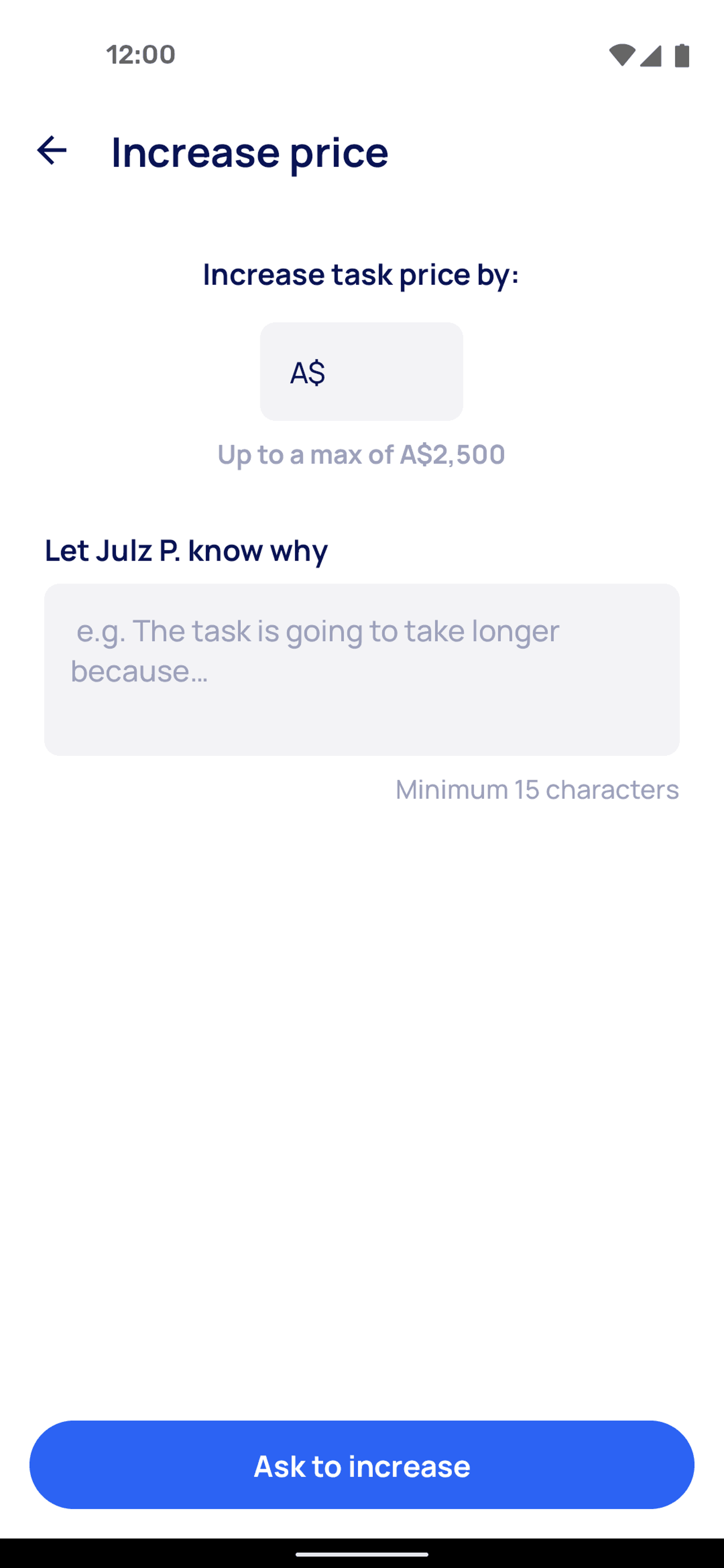 Airtasker Android Business interface screenshot 18